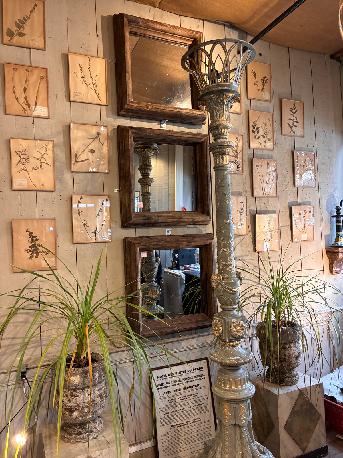 Small Antique Wood Mirror