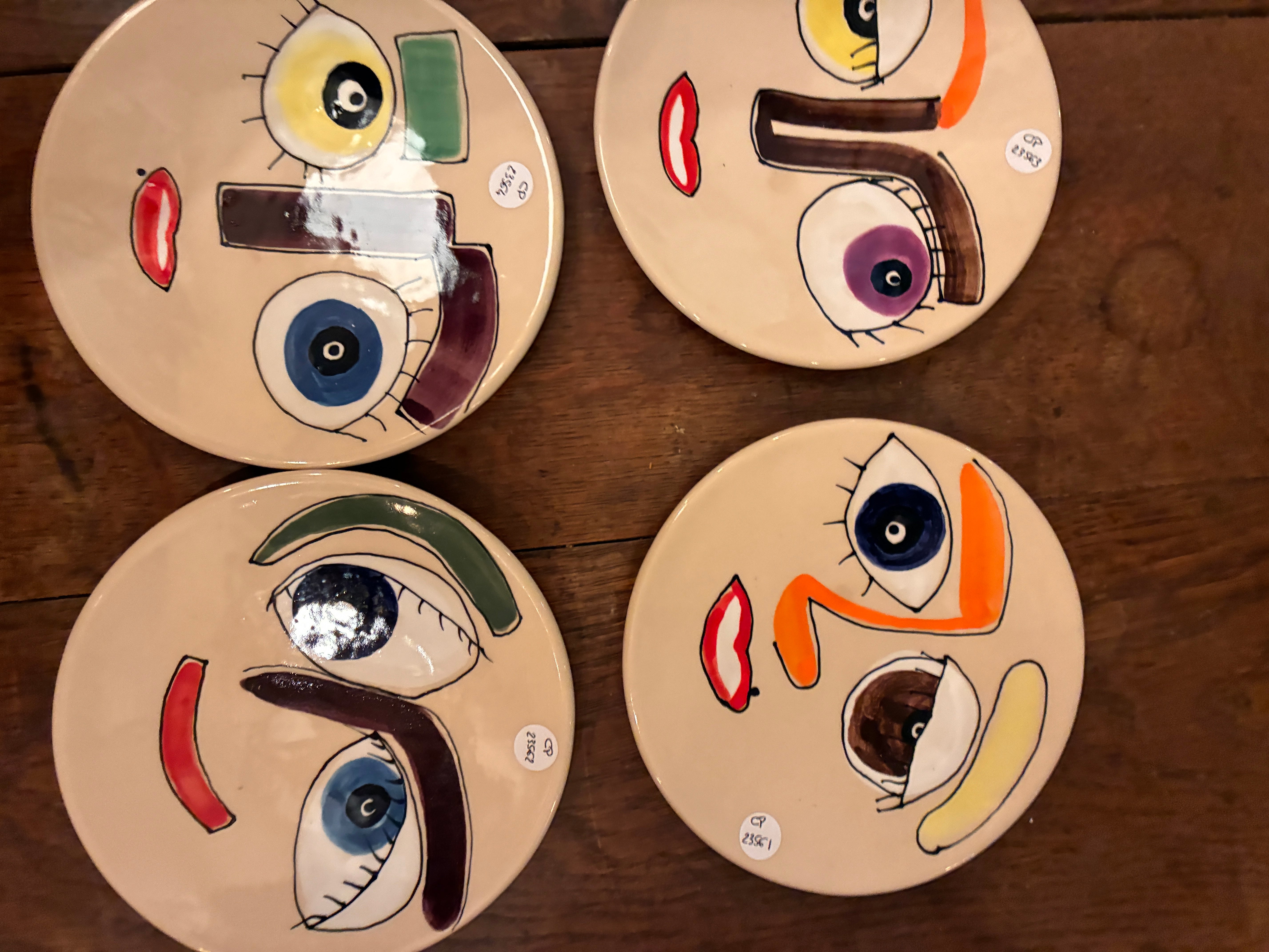 Vintage Hand-Painted Face Plate from France