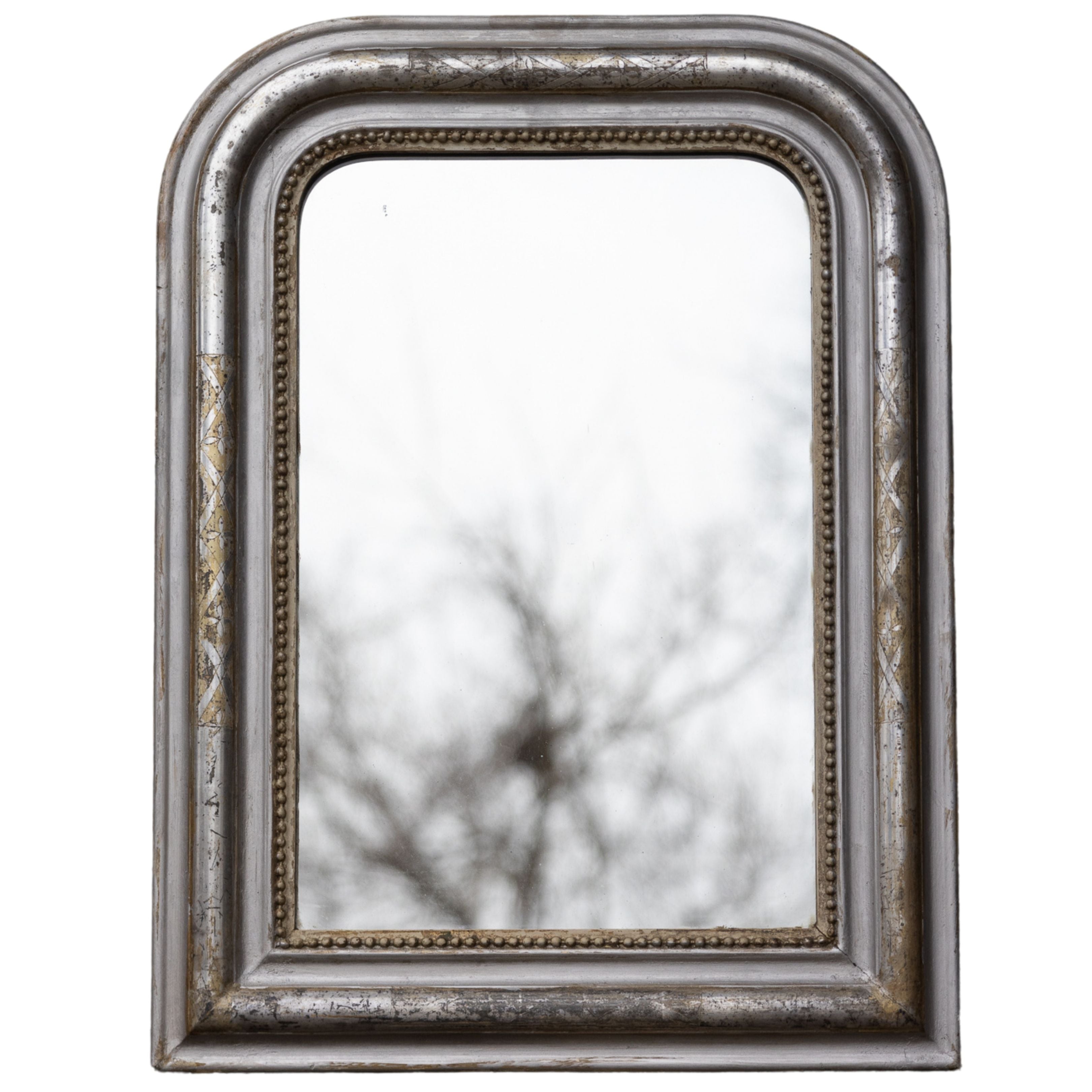 Silver LP Beaded Mirror 28x21