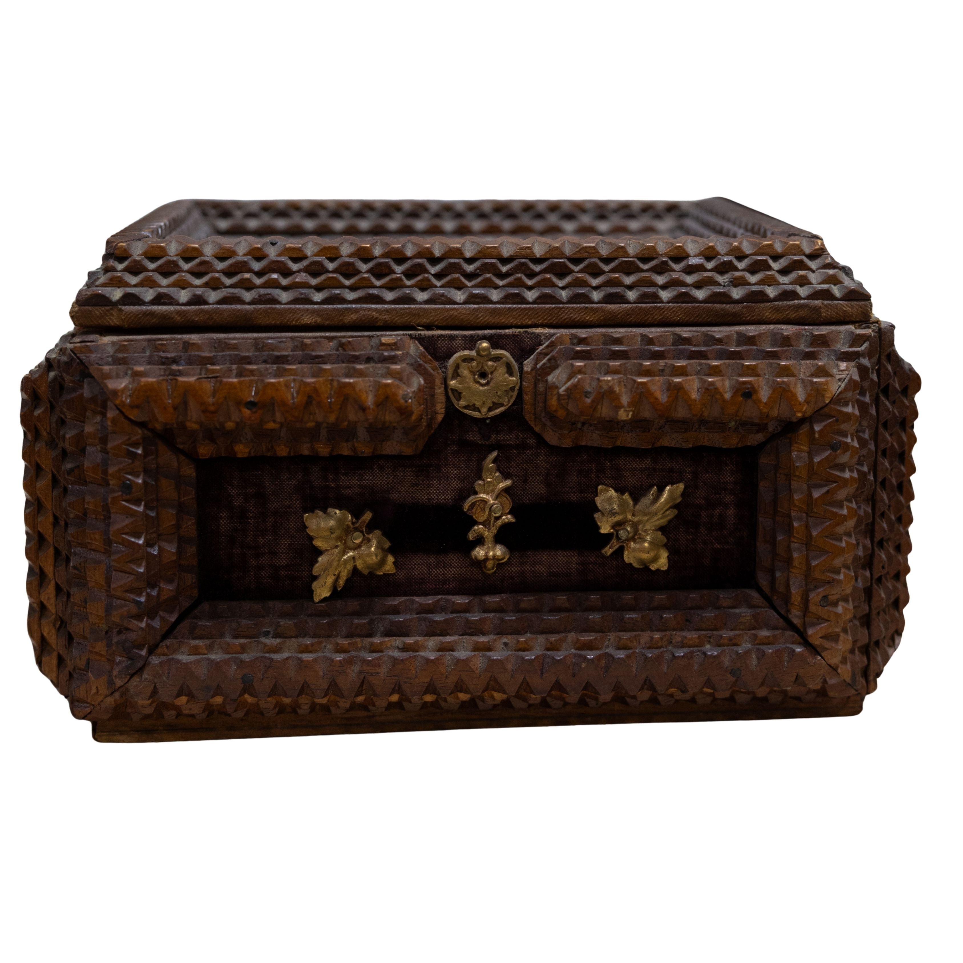 Tramp Art Box w/ Leaves