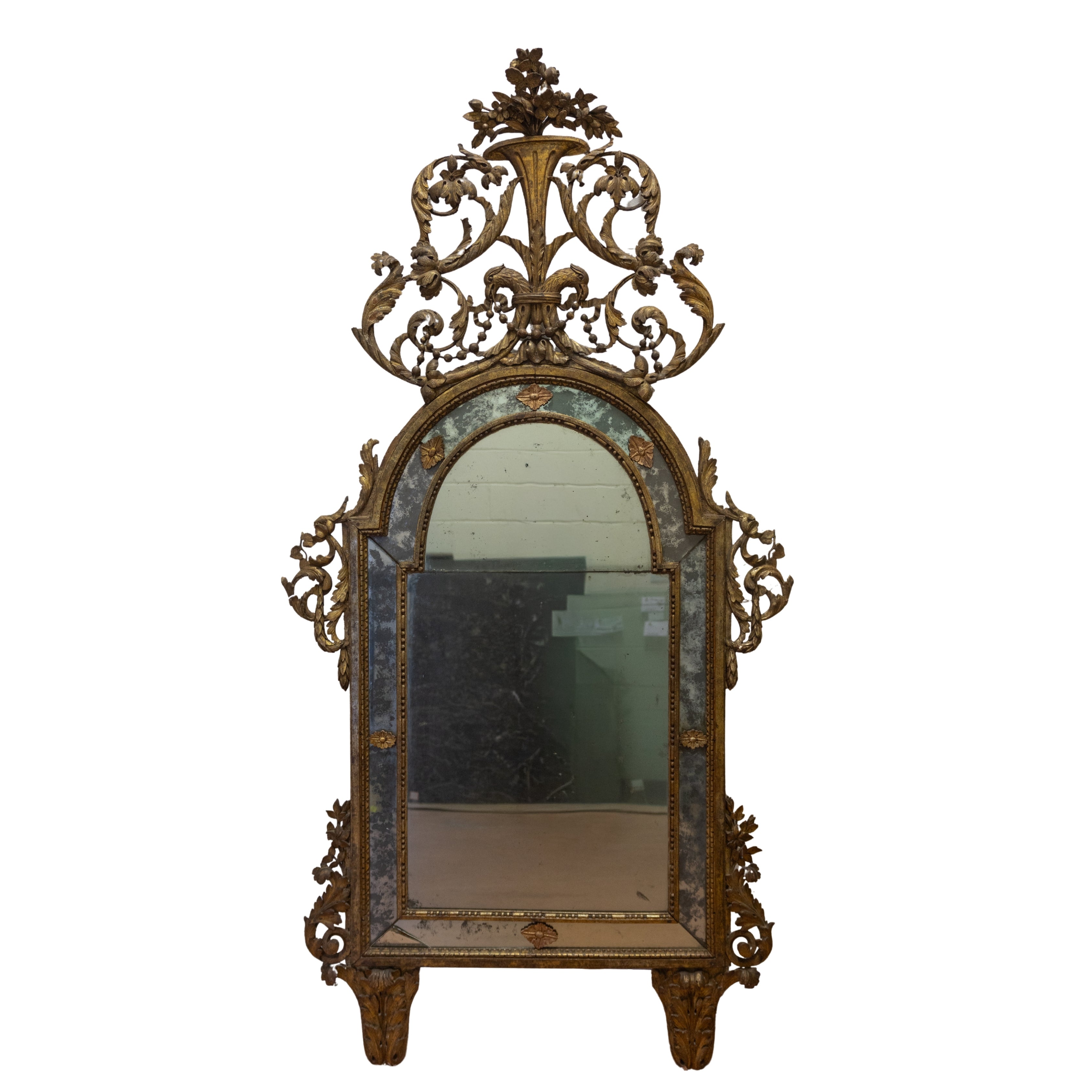 Large Ornate 18th C Italian Mirror 90"H