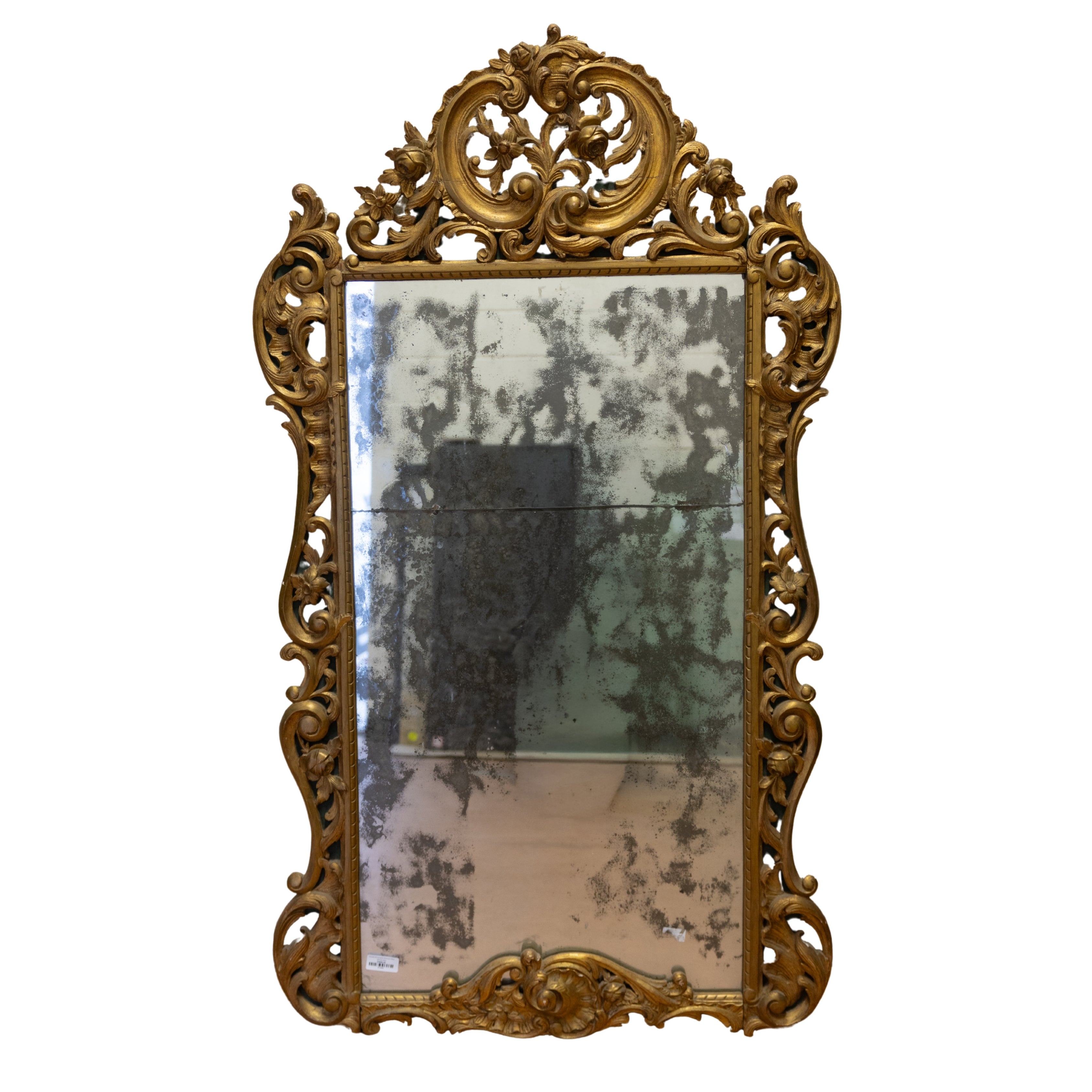 Ornate Mirror with Antique Glass 65"Hx37"W
