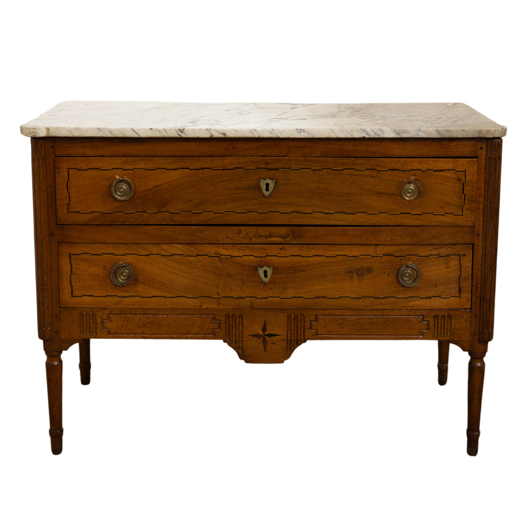 L XVI Commode White Thick Marble