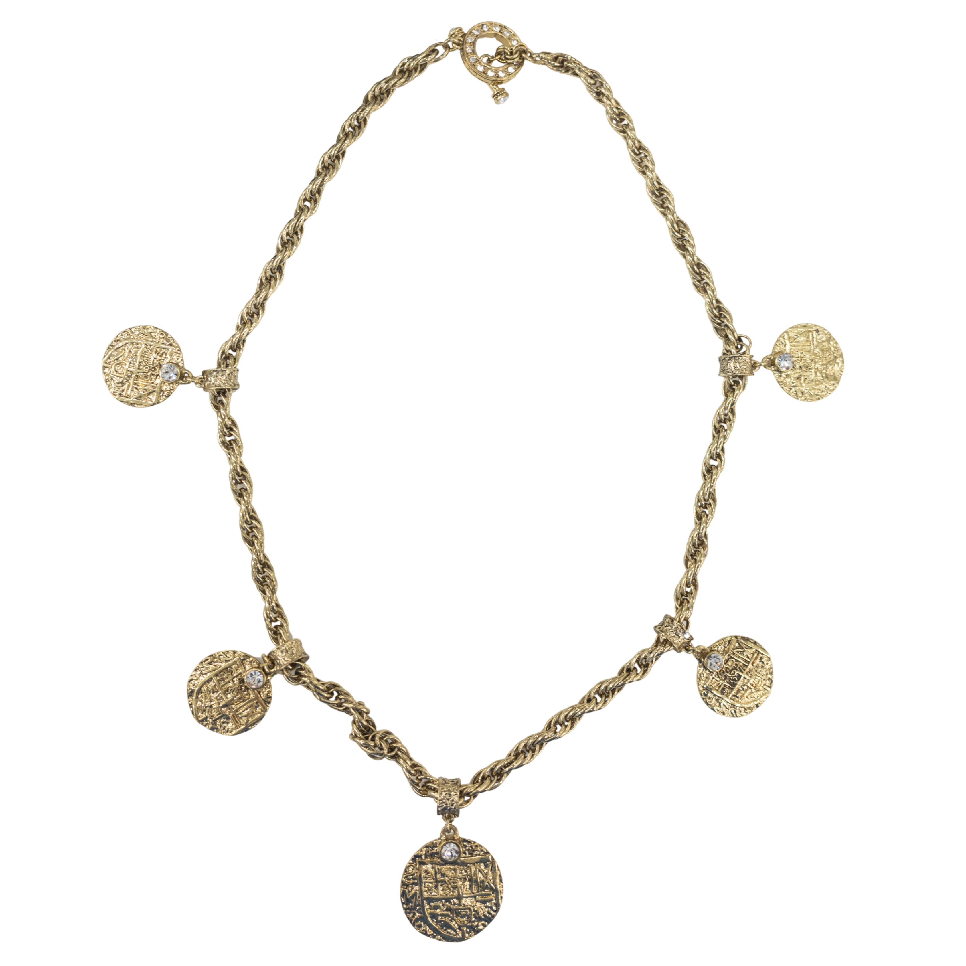 Vintage Gold Medallion Necklace