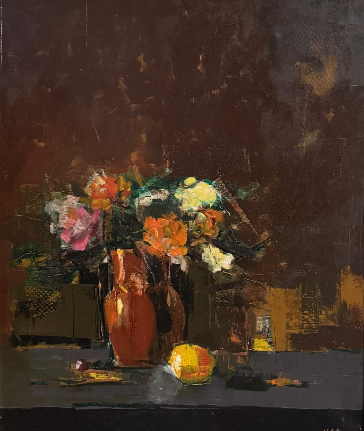 Heritage - Still life with colorful flowers (22 x 18)