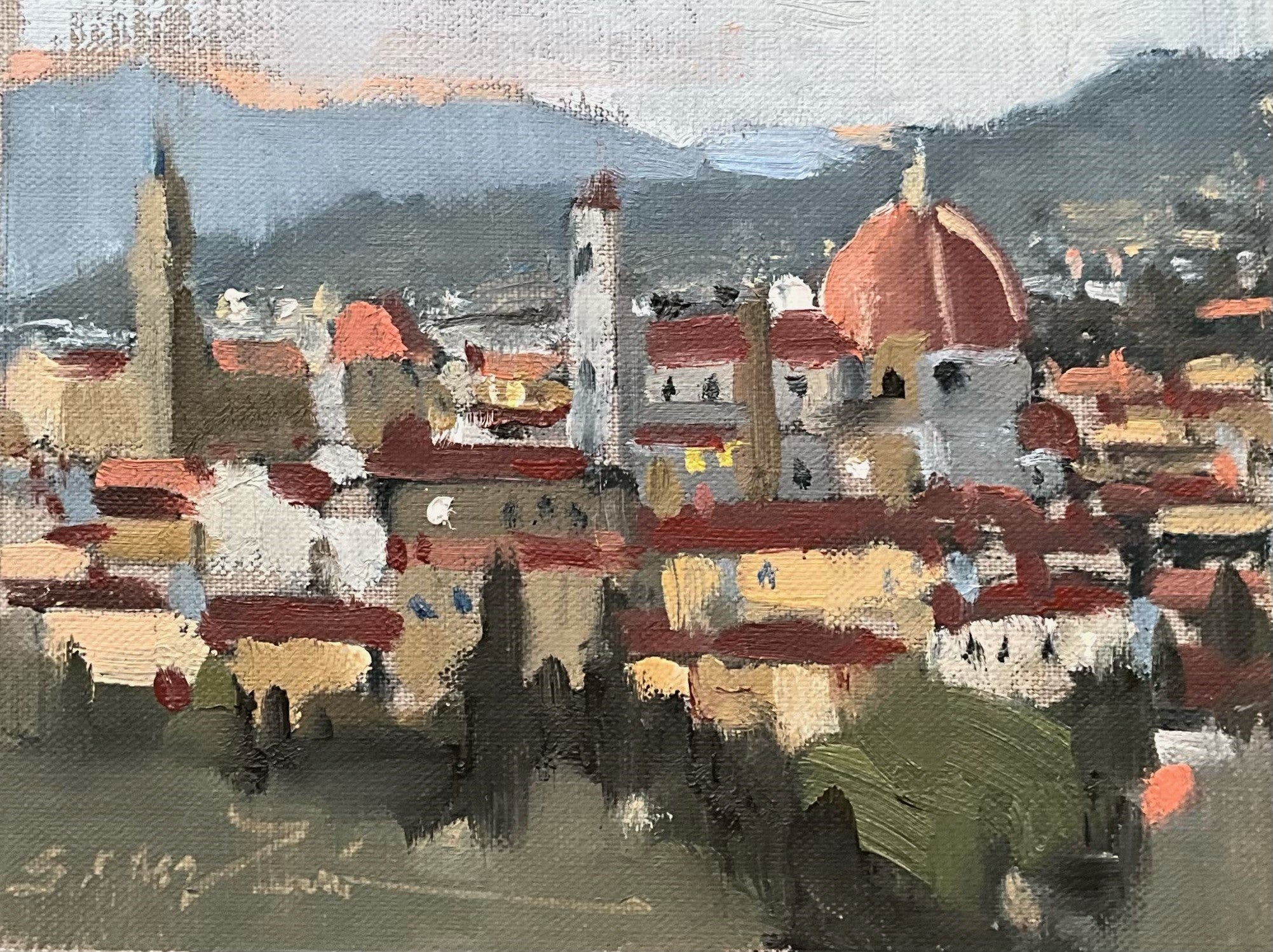 Sherrie Russ Levine - Duomo view in Florence (6 x 8)