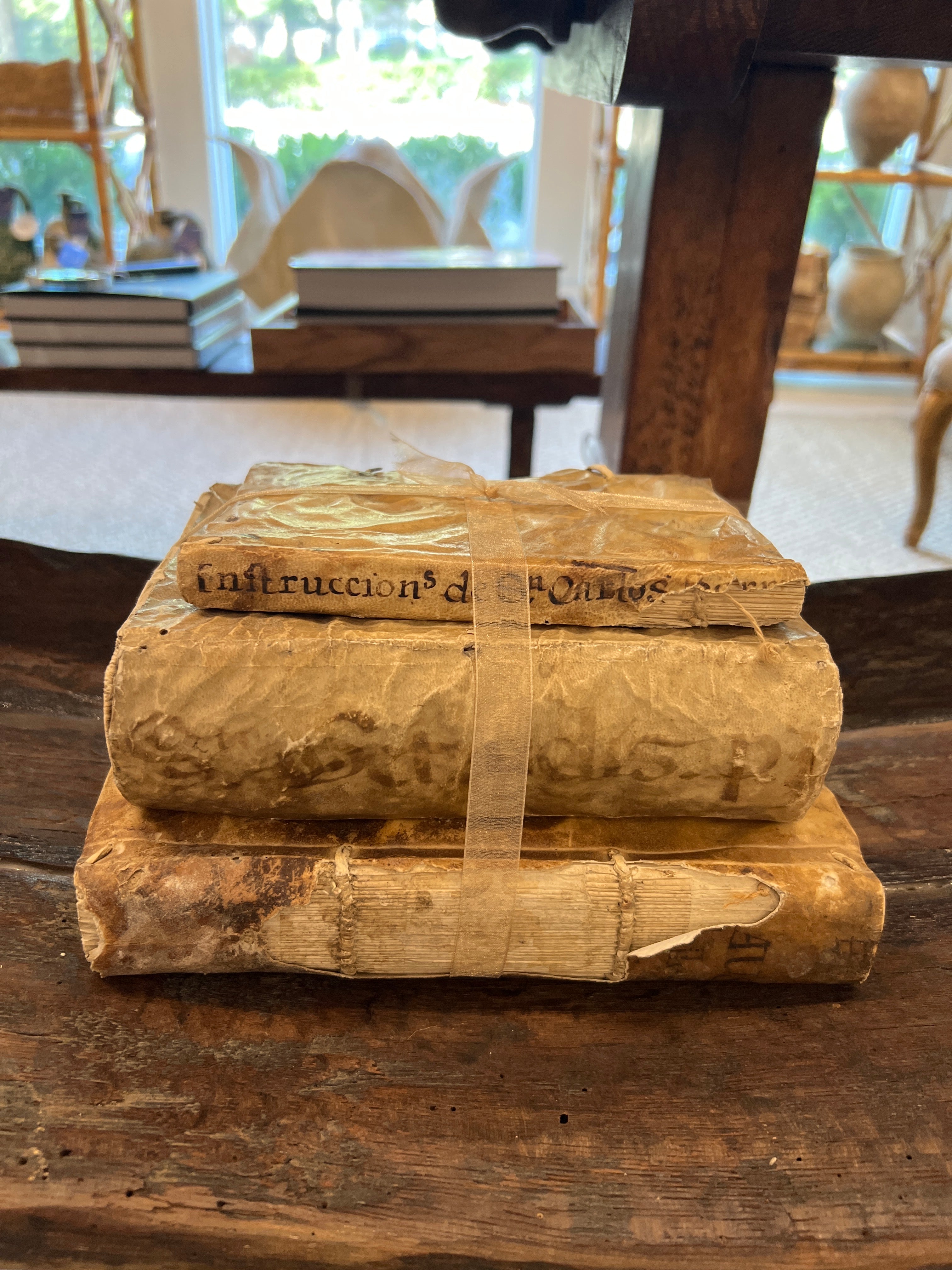 18th-Century Leather-Bound Books from Spain (3 books)