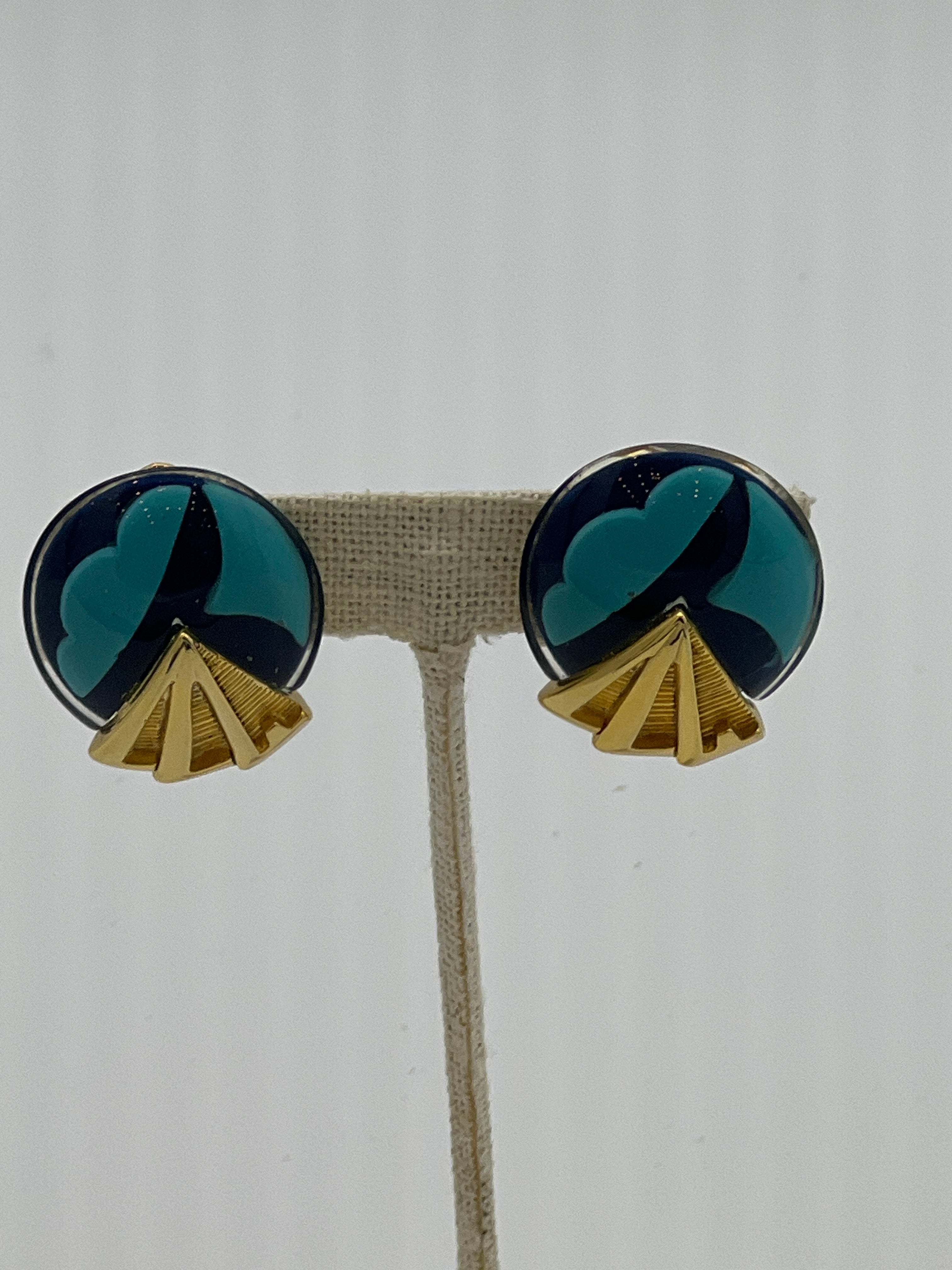 French Art Deco Clip-On Earrings