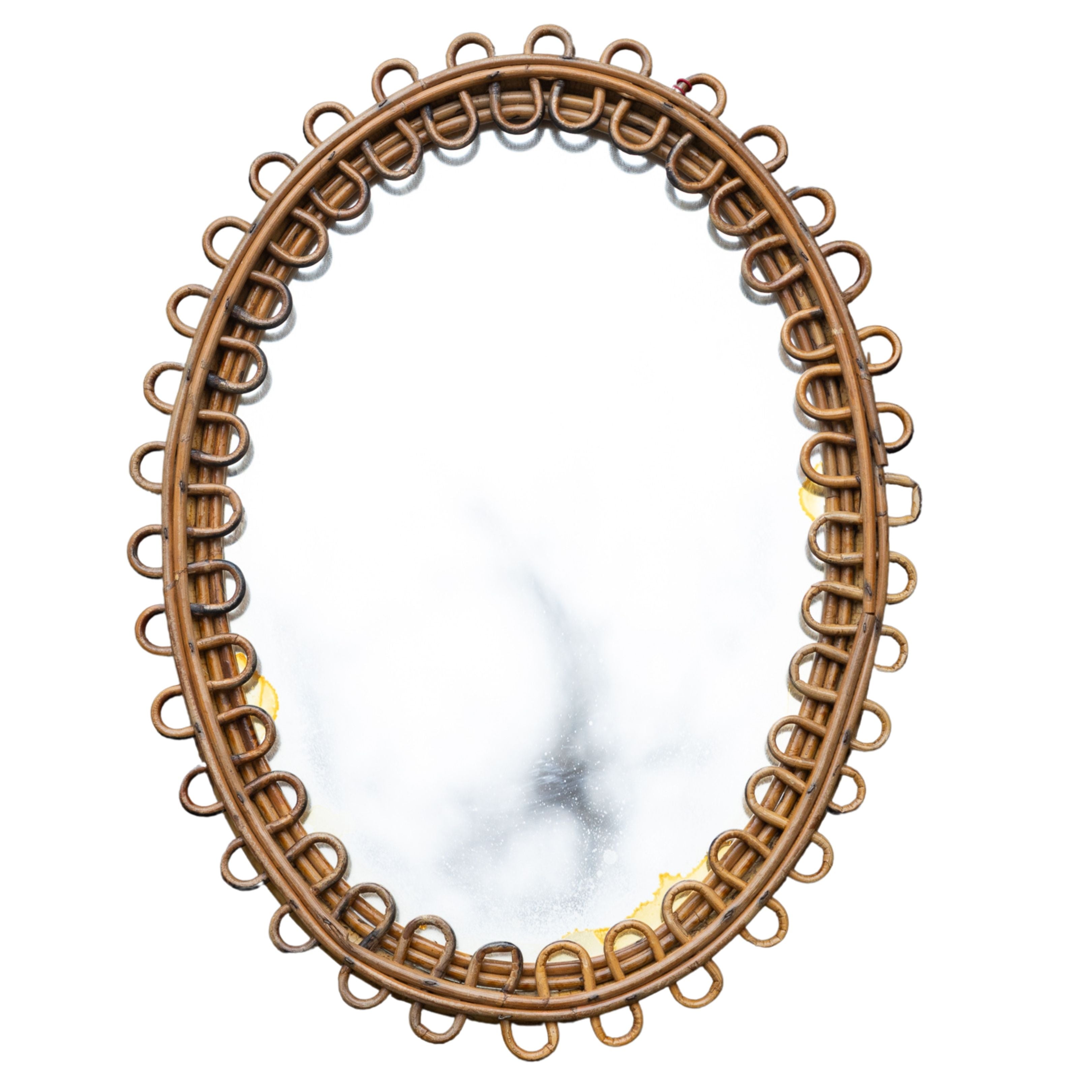 Oval Rattan Mirror Small