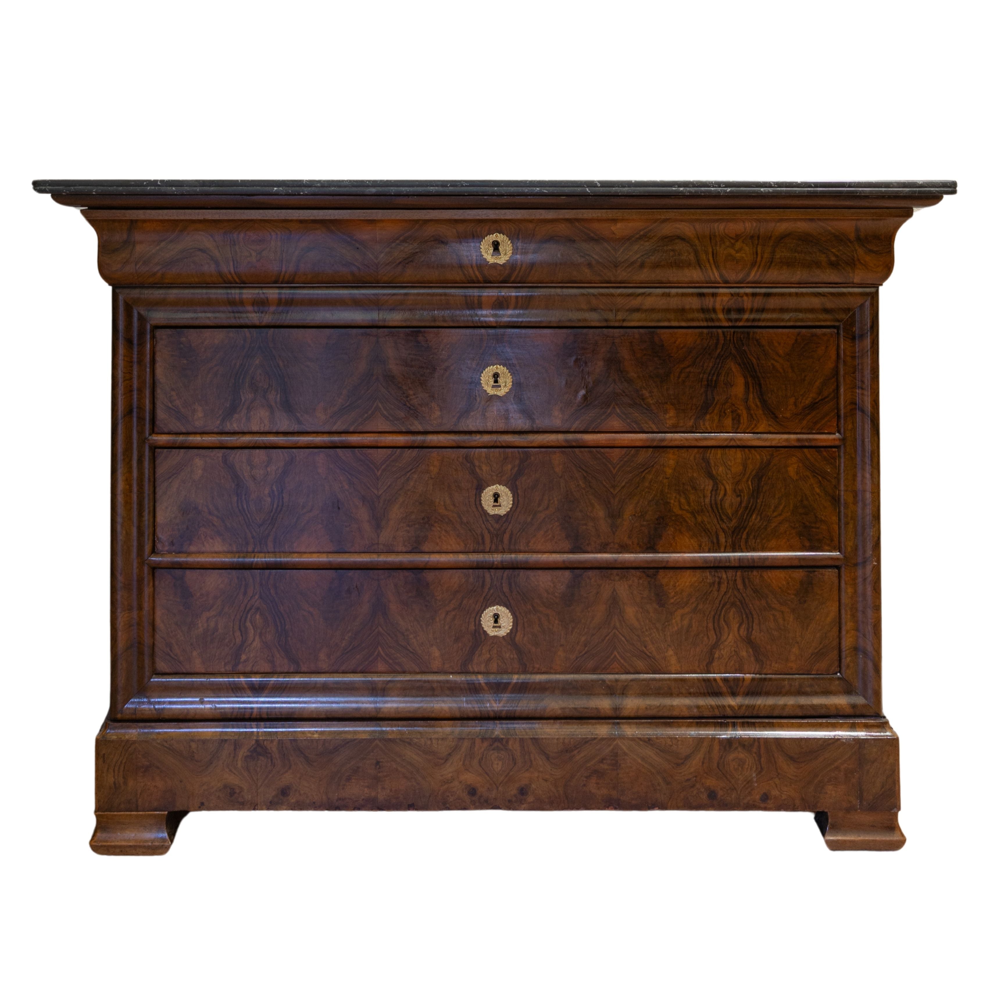Walnut LP Commode with Grey Marble