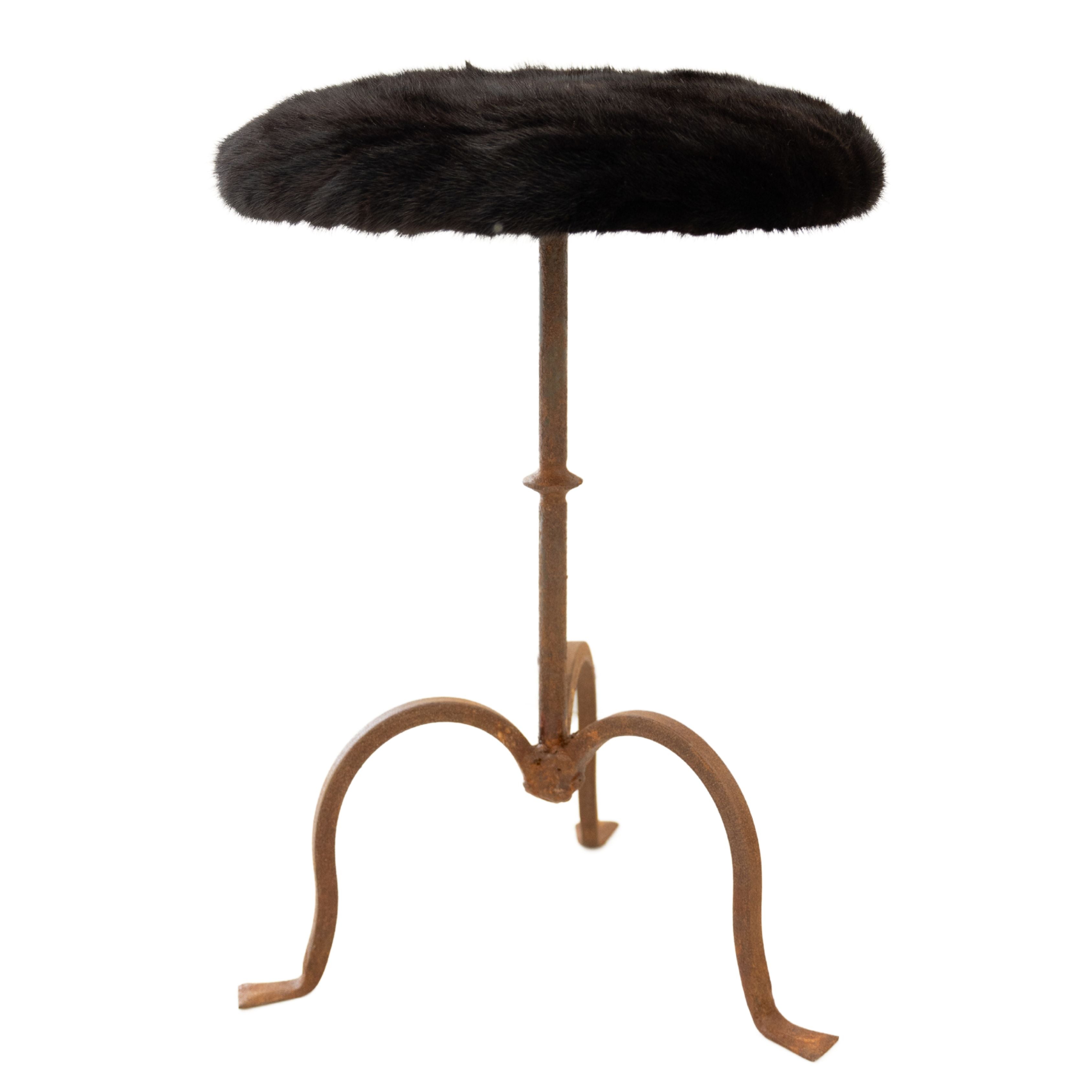 Stool with Black Dior Mink
