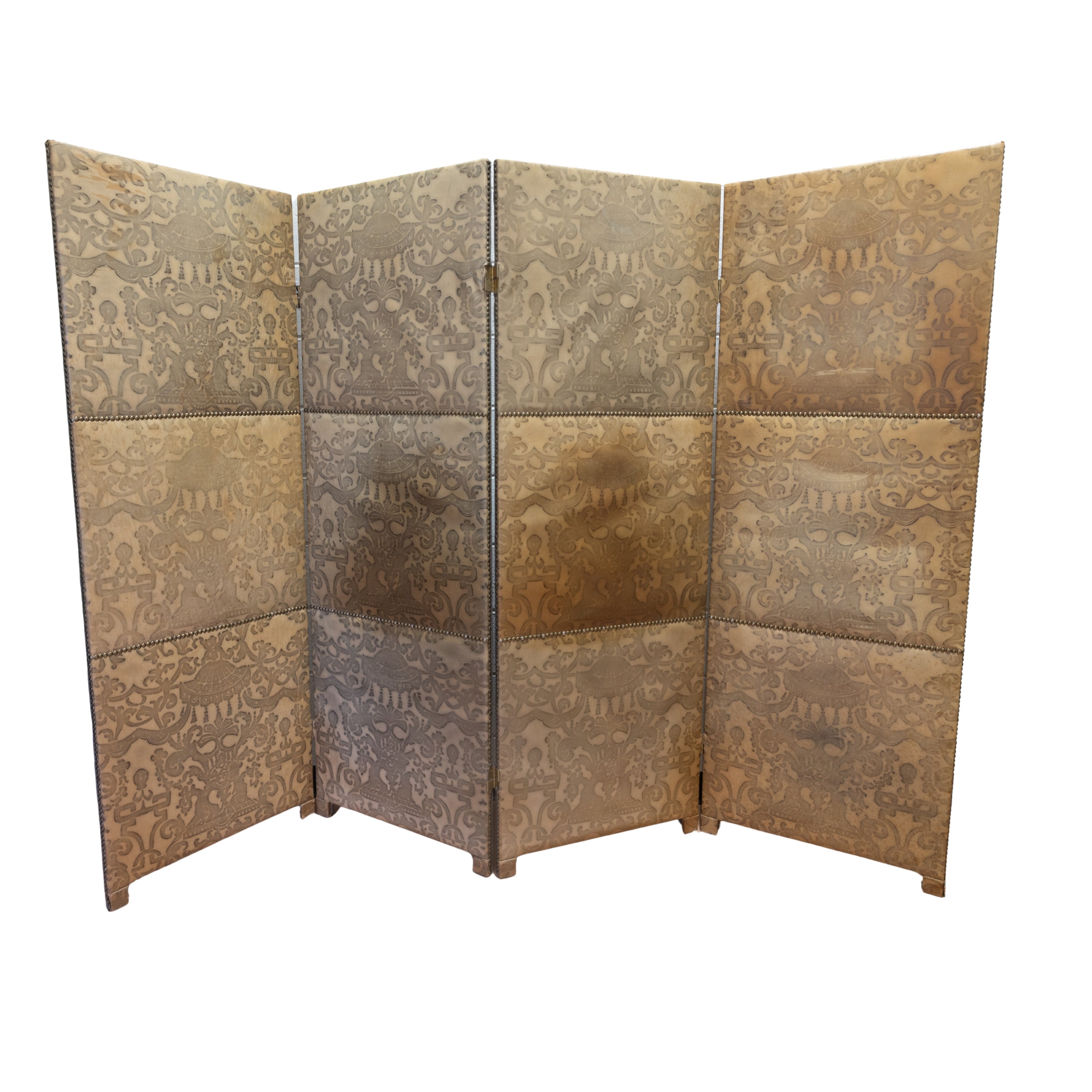 Leather Screen with Fortuny Motif