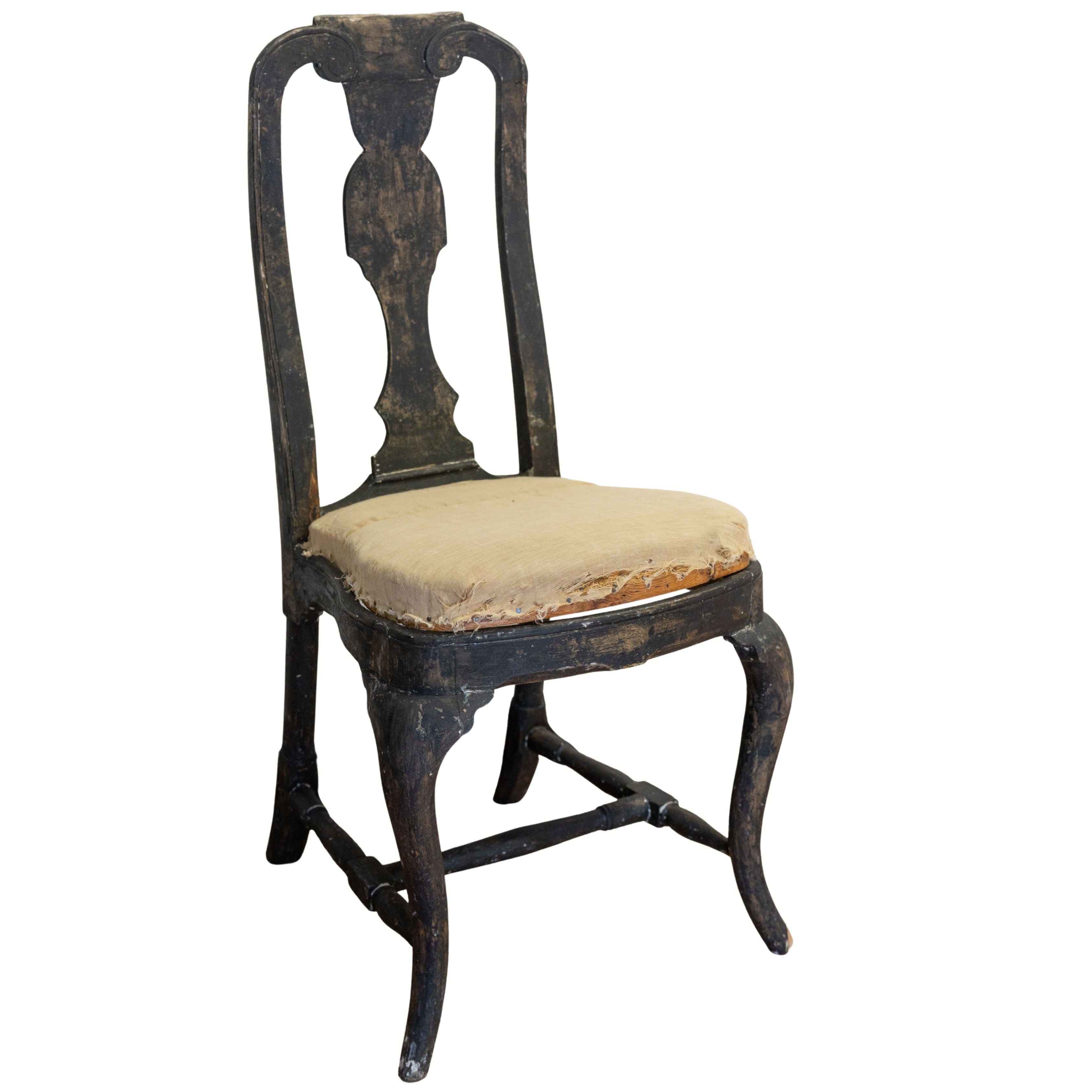Set of 6 Black-Painted Swedish Chairs