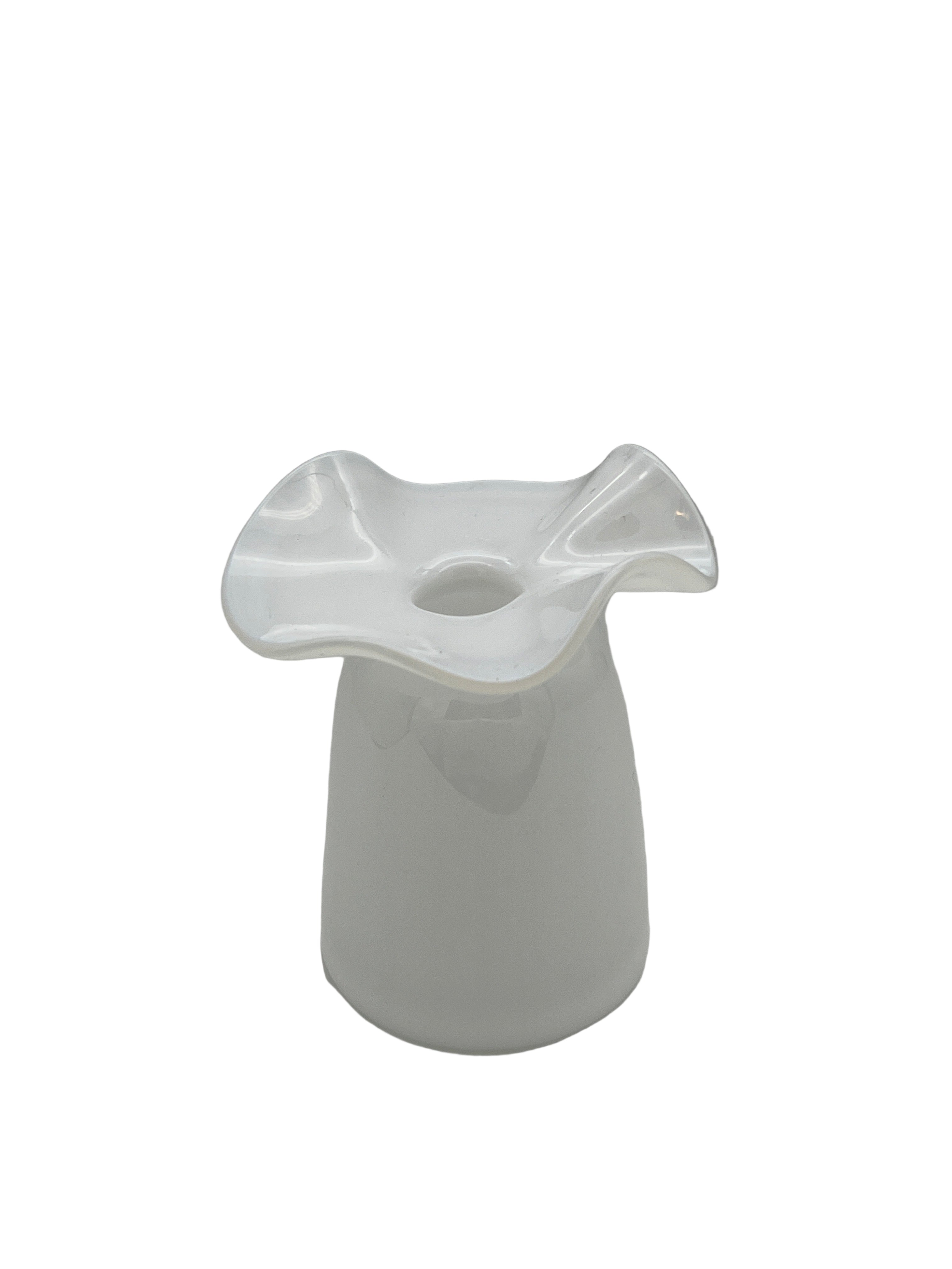 White Ruffle Bud Vase