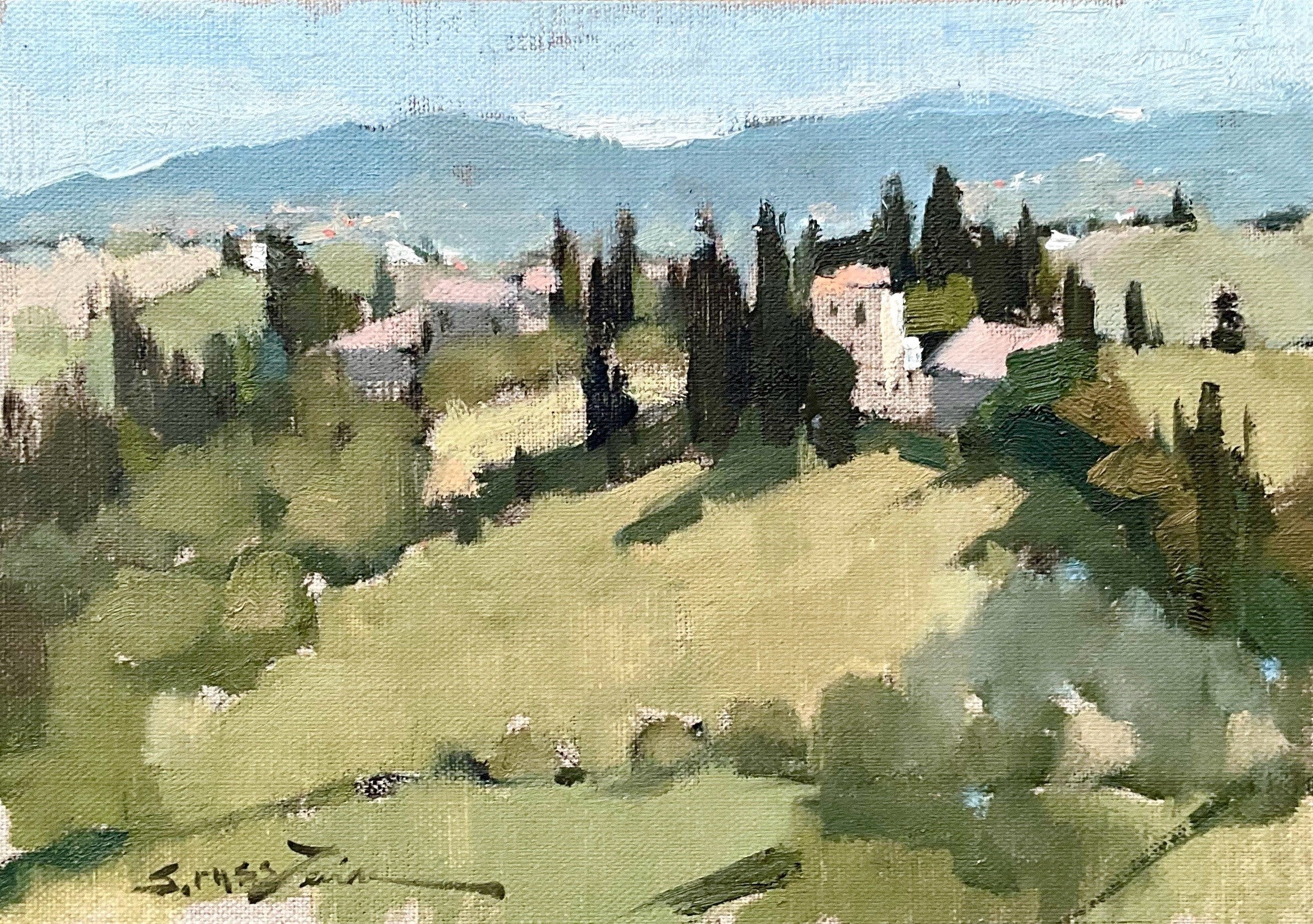 Sherrie Russ Levine - San Gimignano Vines (7 x 10)