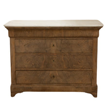 Load image into Gallery viewer, Light Burled Walnut Louis Philippe Commode w/ White Marble