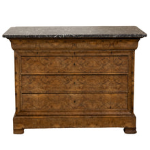 Load image into Gallery viewer, Louis Philippe-Style Burled Walnut Commode w/ St. Anne Marble