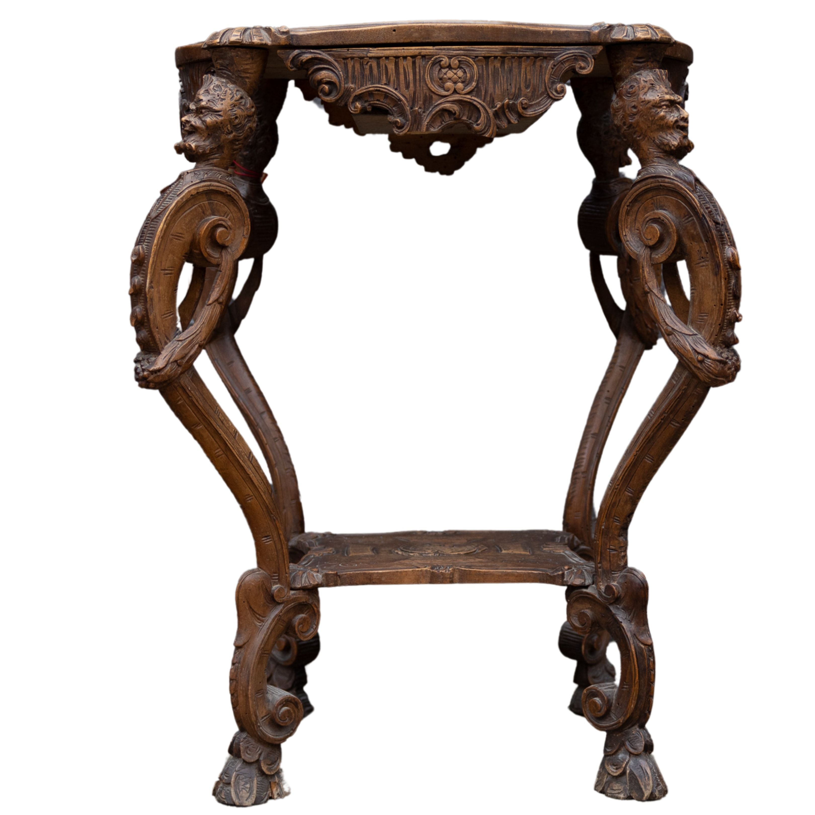 Carved Side Table from Italy  22x17x29