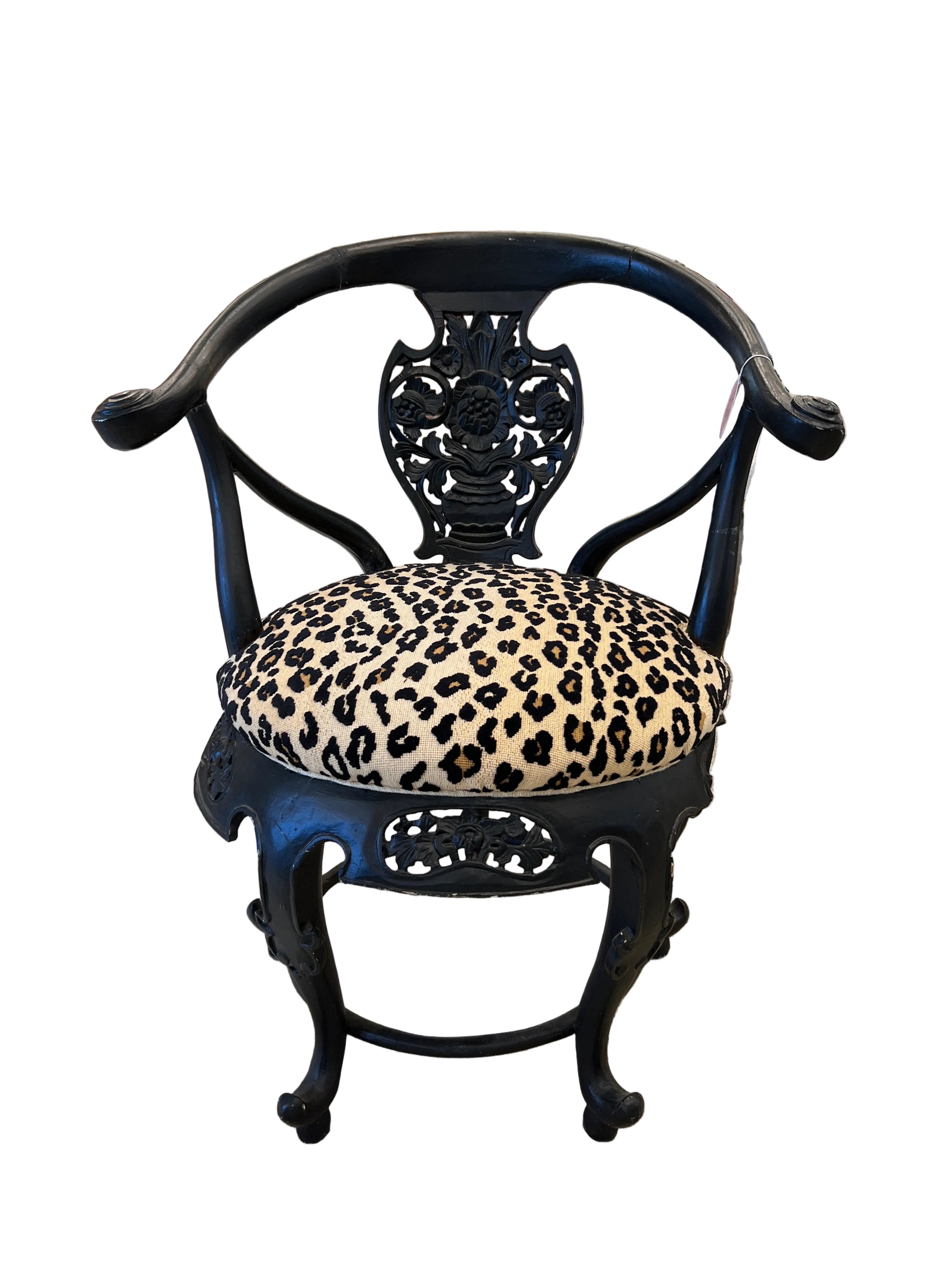 Black Chinoiserie Armchair
