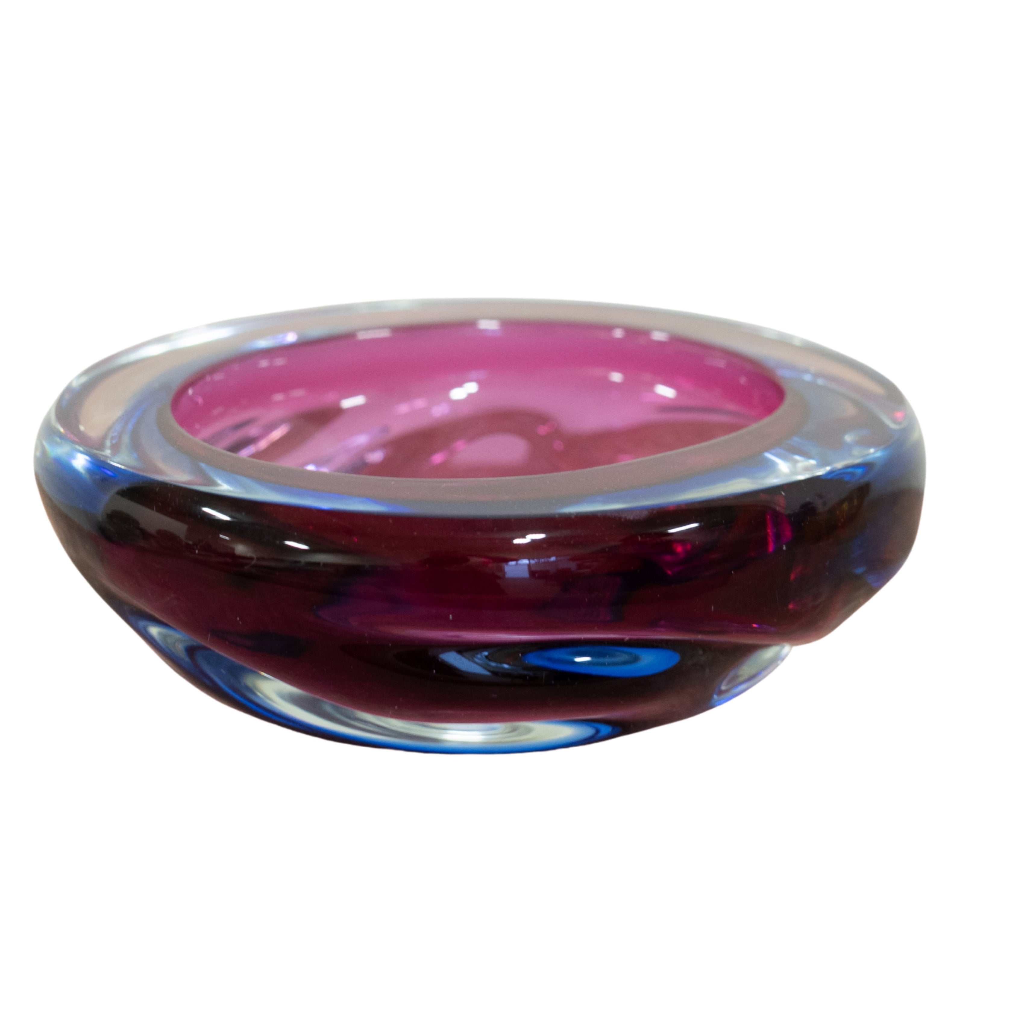Flavio Poli Murano Glass Purple Blue Bowl