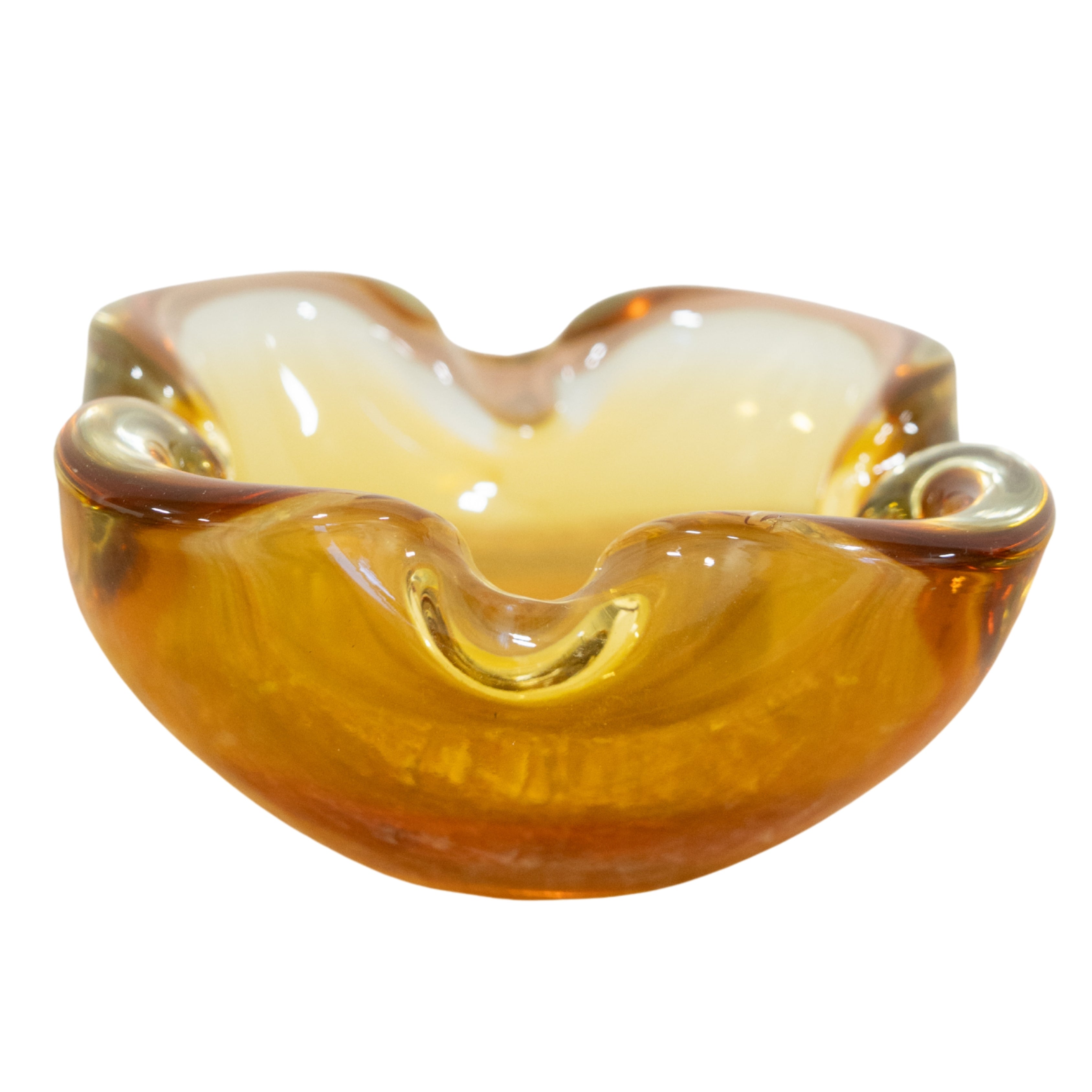 Flavio Poli Murano Glass Gold Ashtray