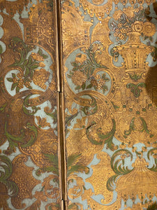 17th Dutch Leather Embossed Screen