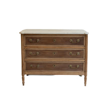 Load image into Gallery viewer, Stripped Walnut Louis XVI Commode with White Marble