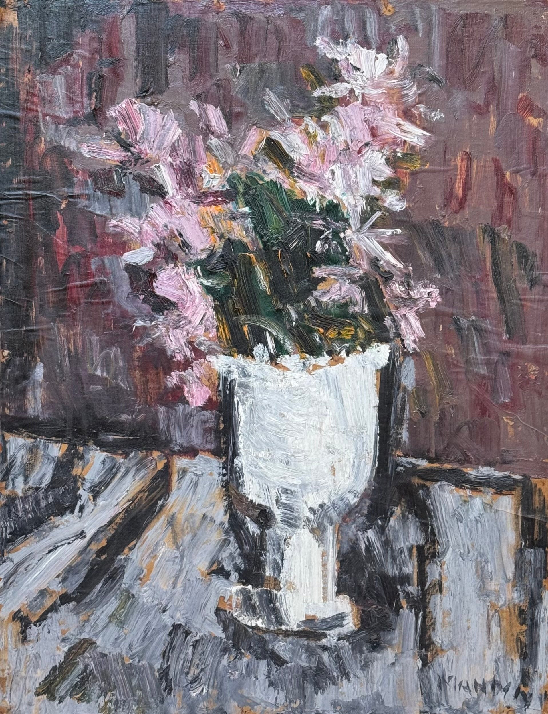 Heritage - White Vase with Florals (25.5 x 20)