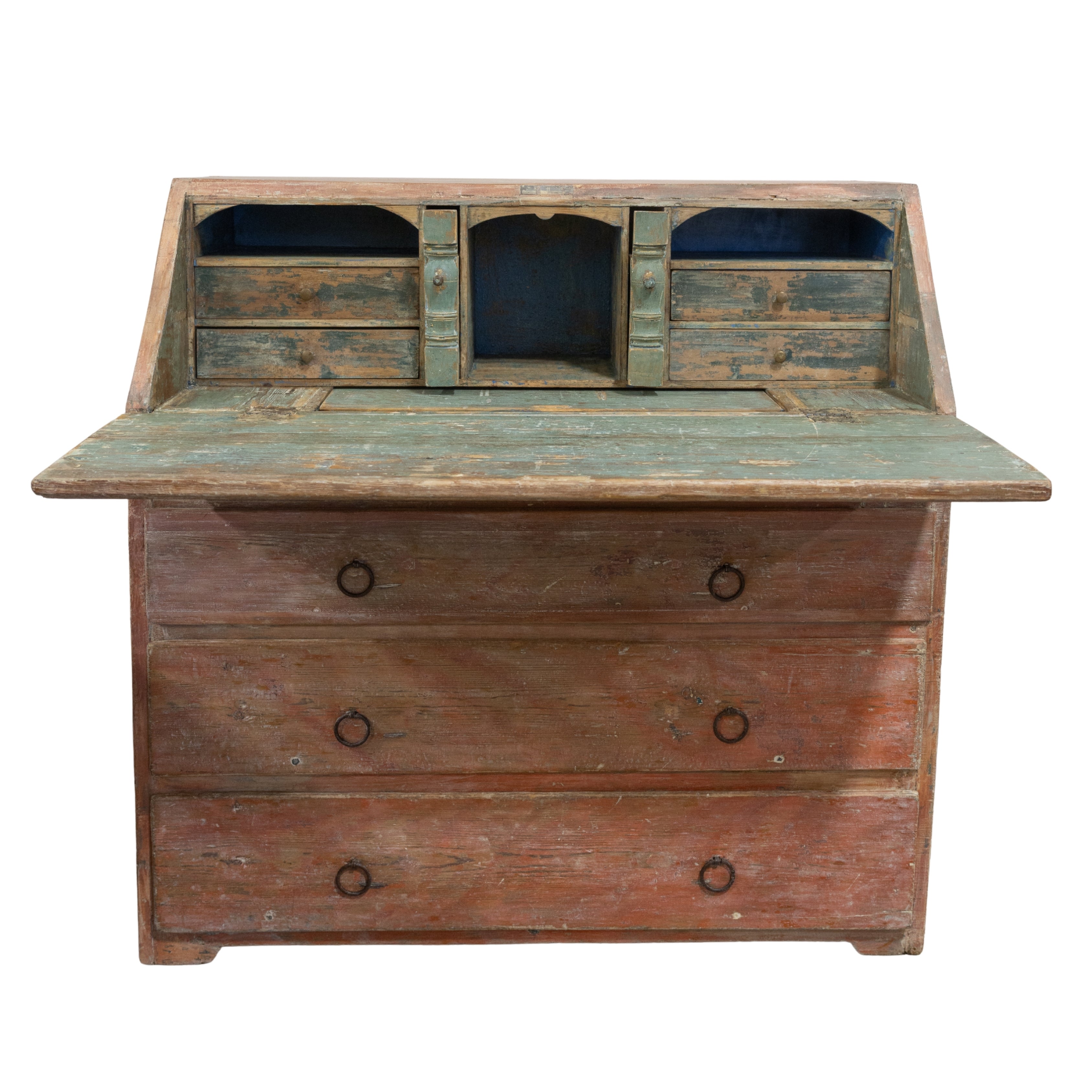 19th C Pale Pink Painted Swedish Desk