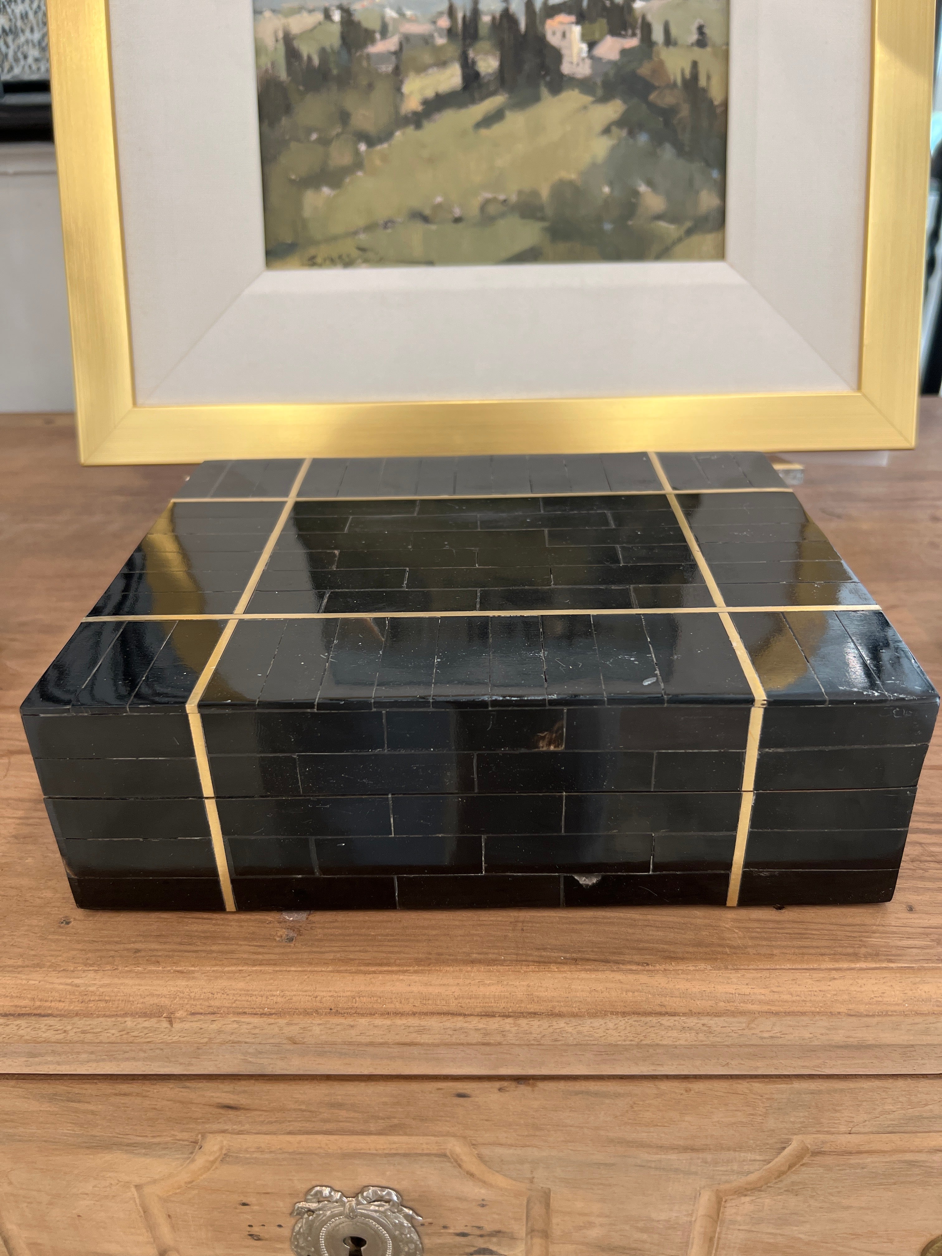 Medium Black & Gold Inlay Box