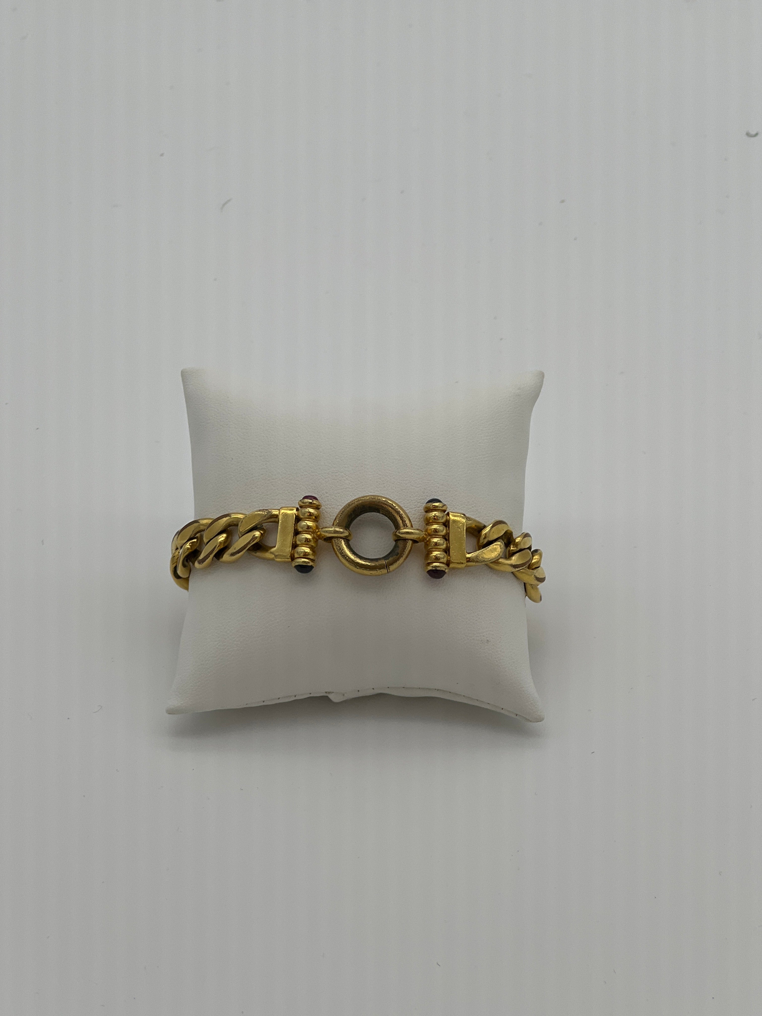Chain Bracelet with Cabochon Accents