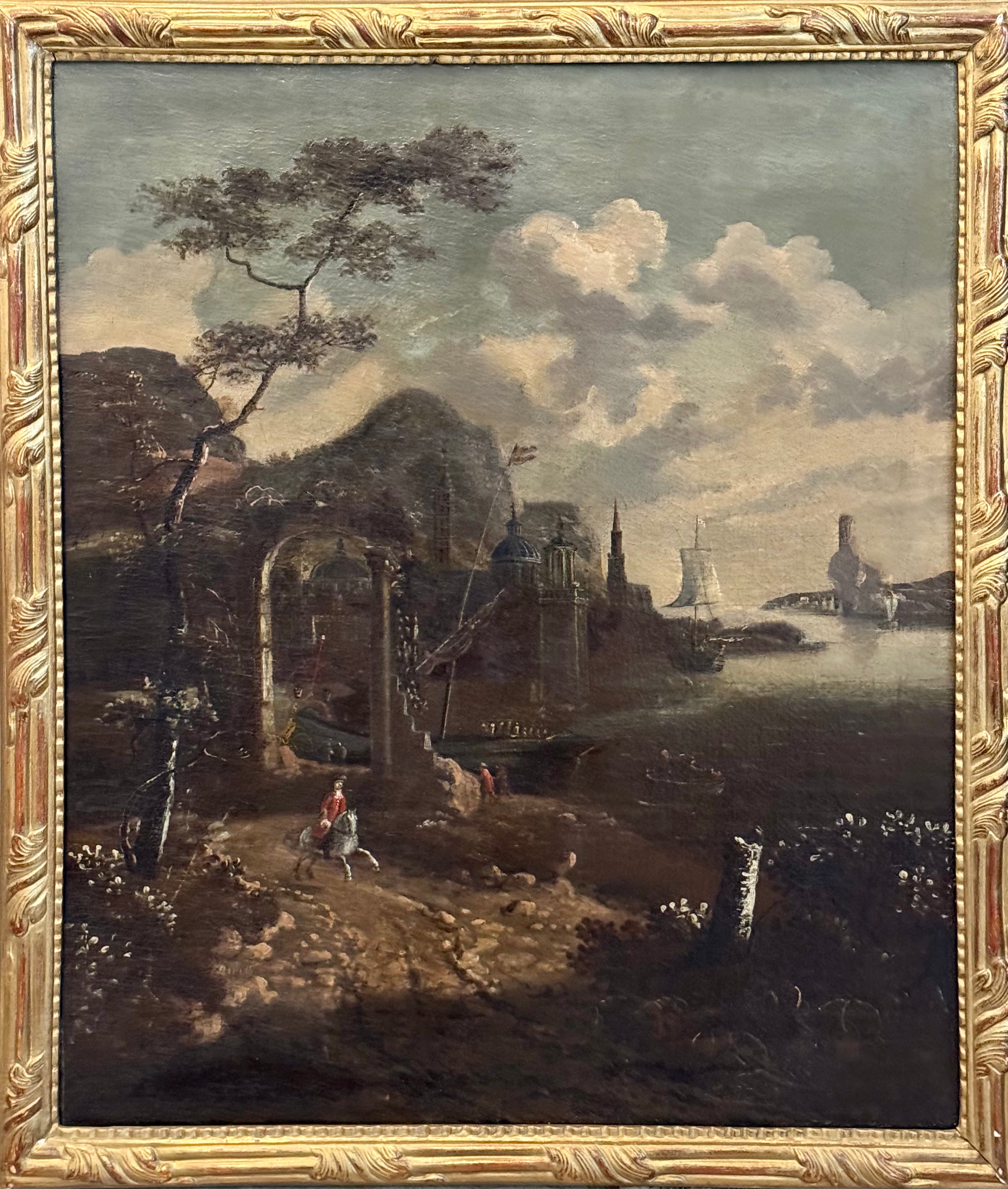 Heritage - Italian Landscape with White Sail (24.5 x 21.5)