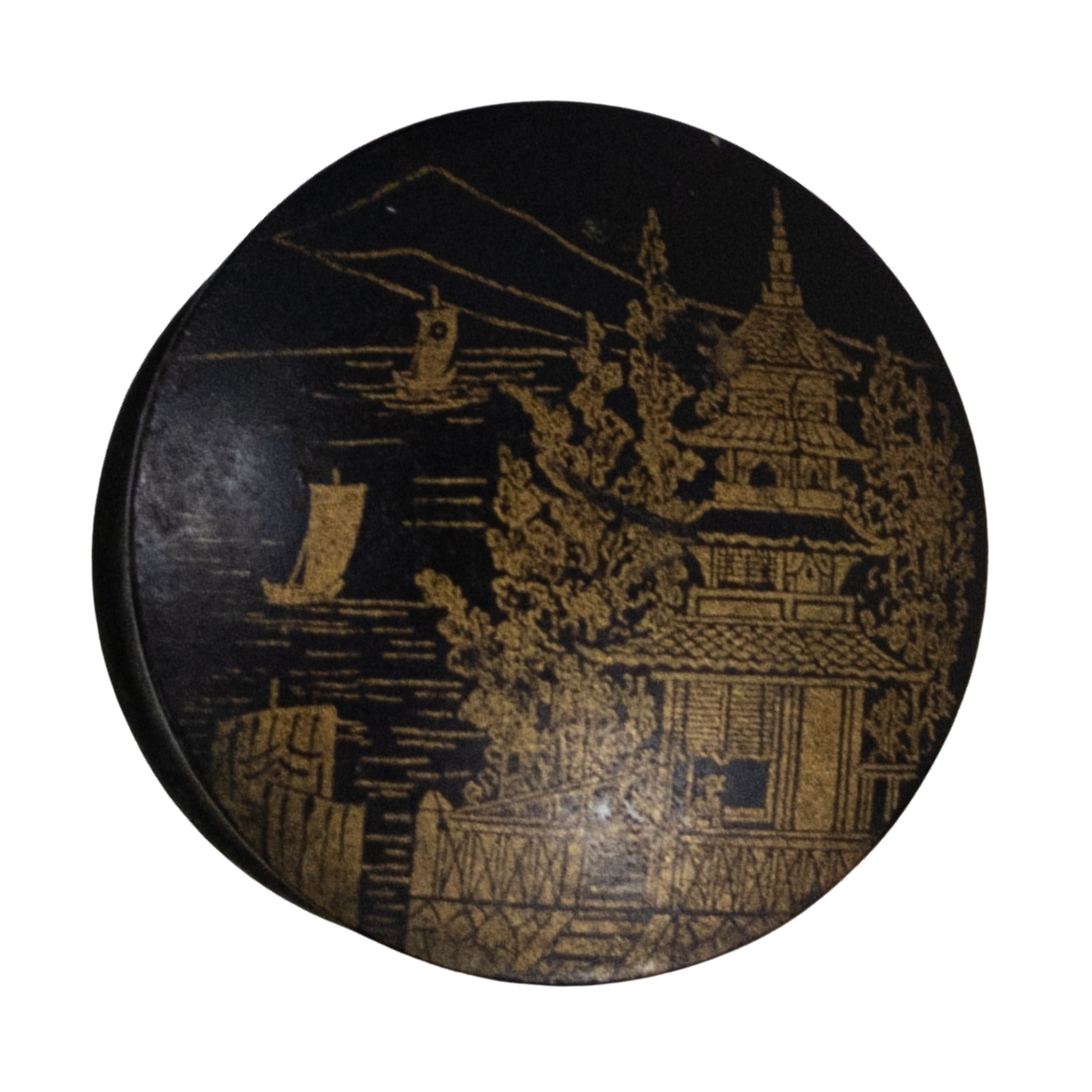 Small Round Chinoiserie box
