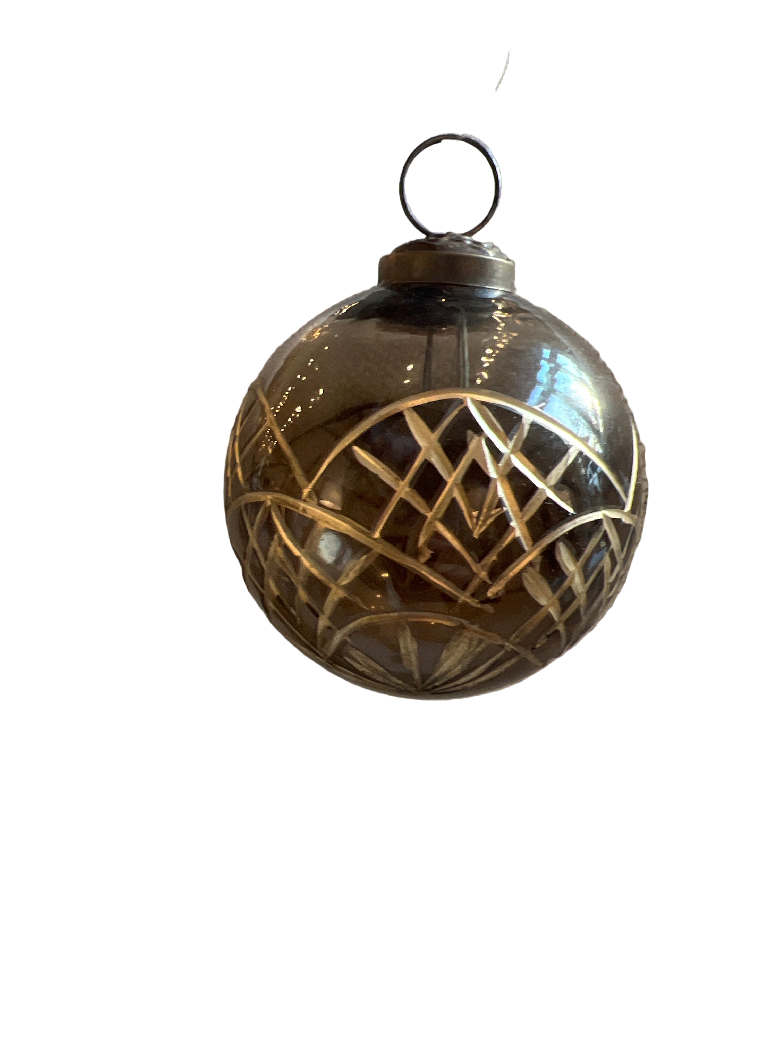 Smoky Regency Etched Ornament