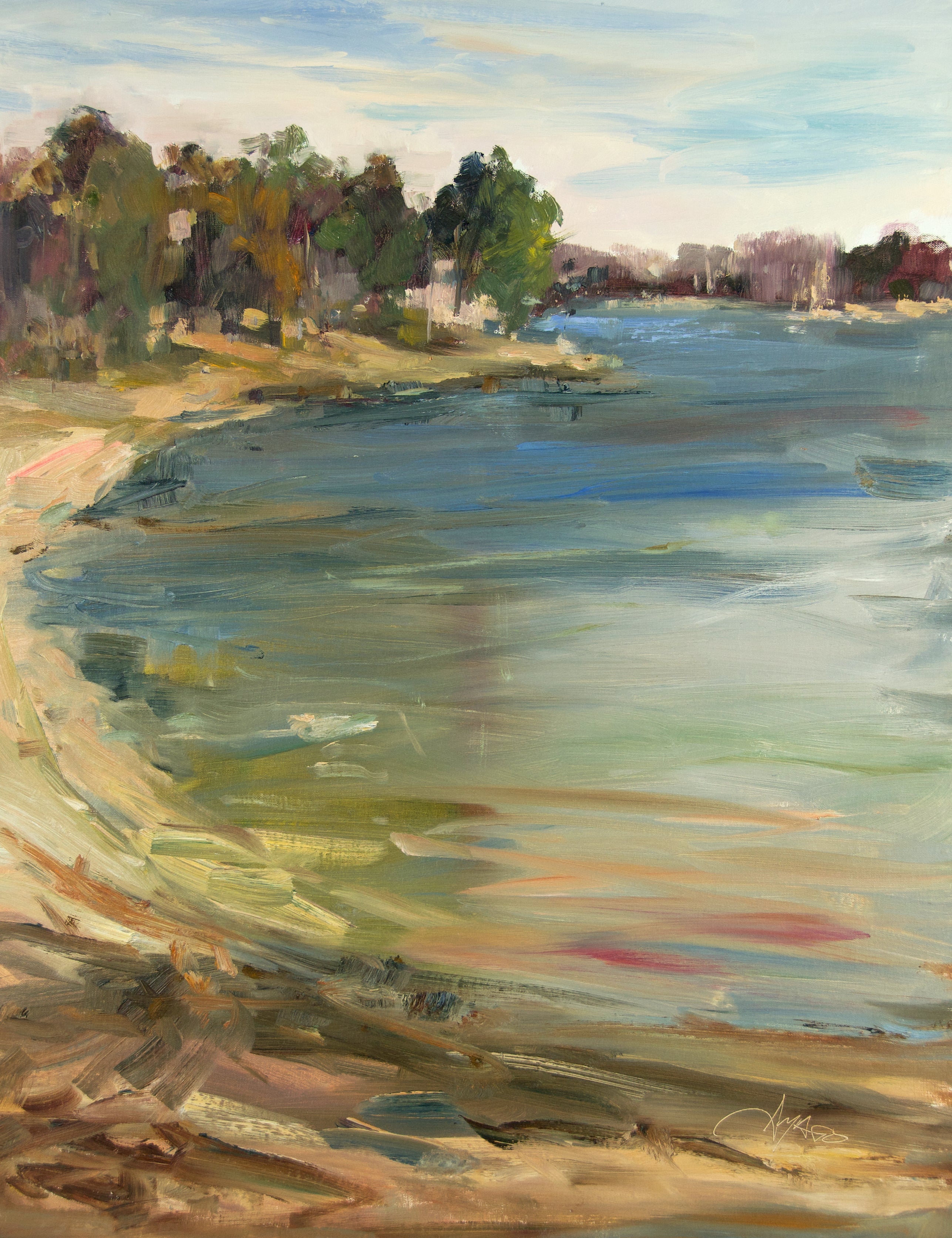 Stephanie Amato - A Fall Day at the Lake (28 x 23)