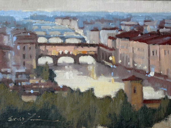 Sherrie Russ Levine - Hilltop View of Florence (9 x 12)