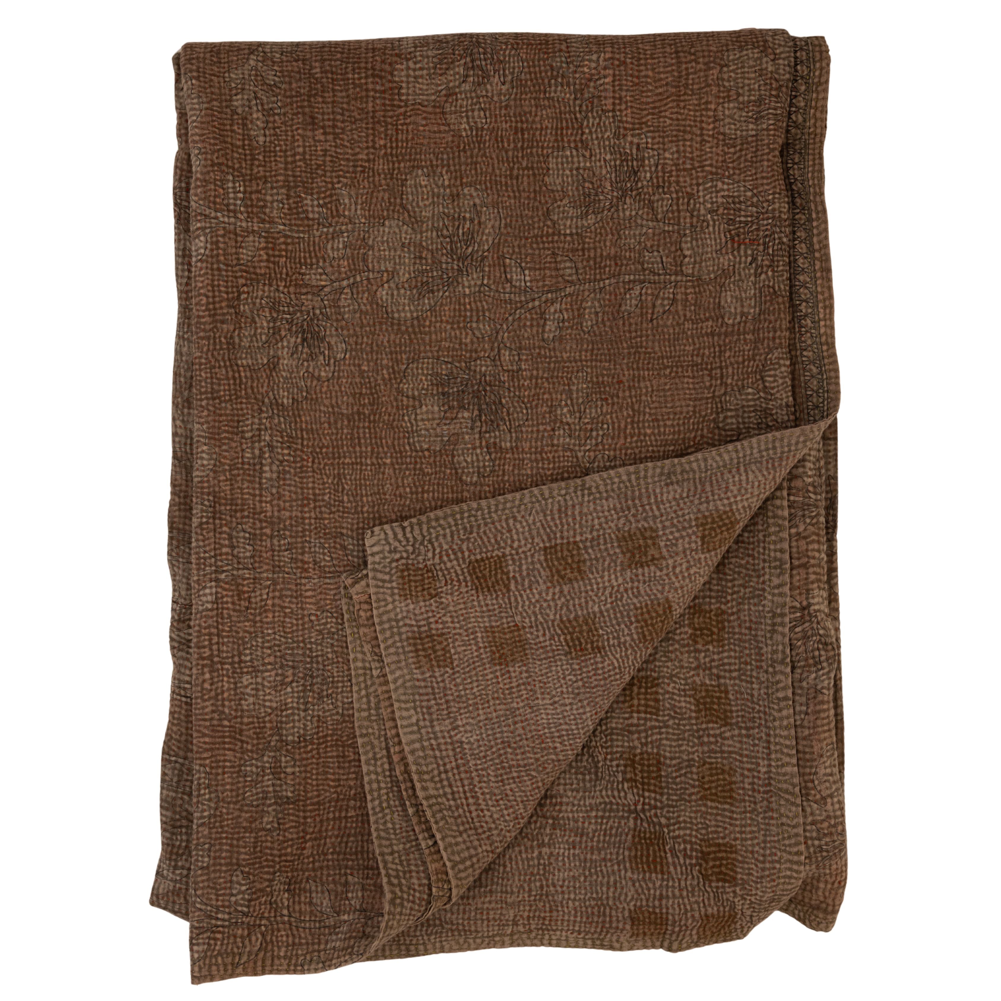 Vintage Throw Mocha Floral