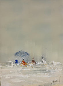 Pascal Bouterin - Au bord de la plage (12.5 x 9.5)