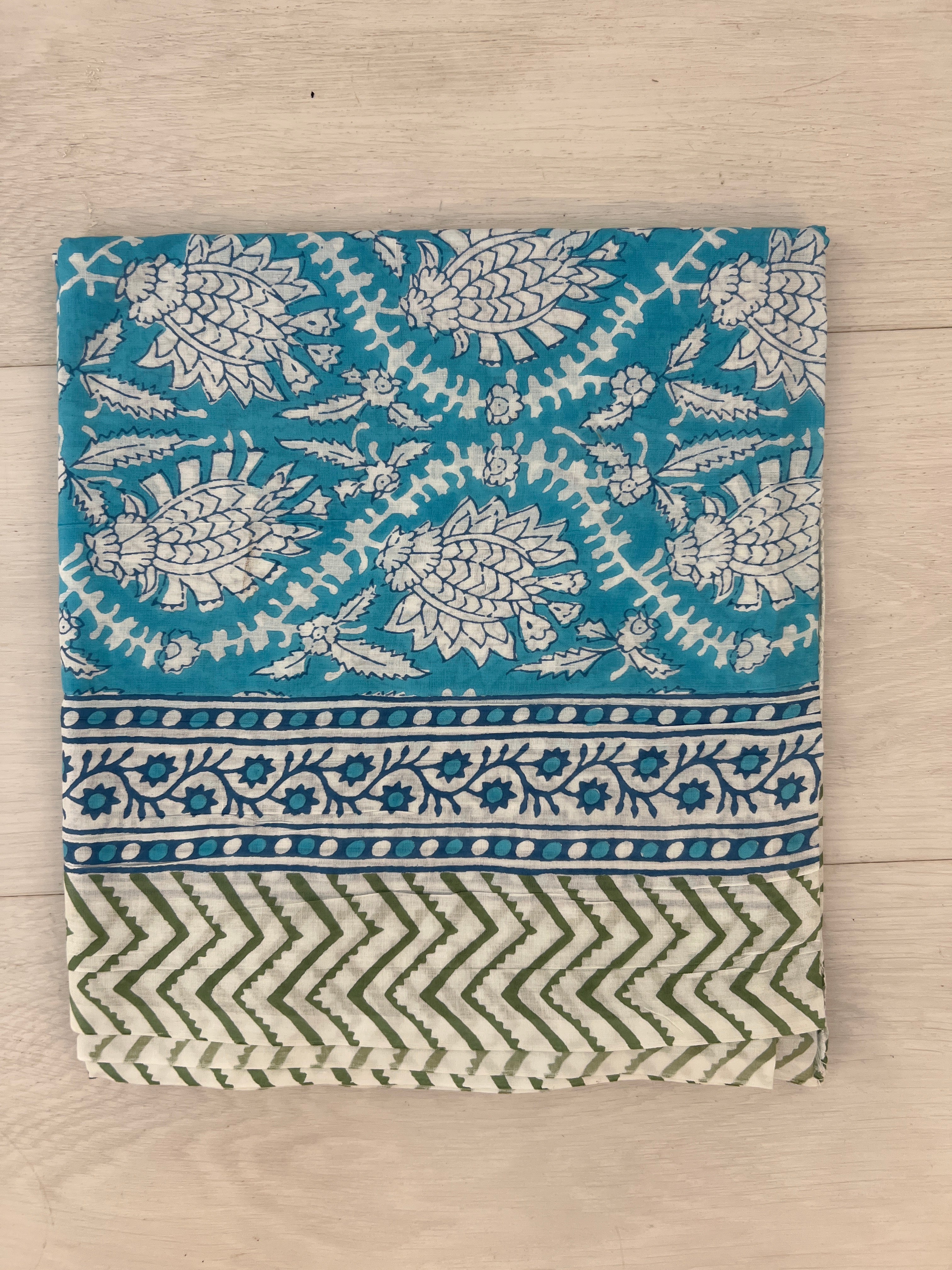 Turquoise Multi Cotton Scarf