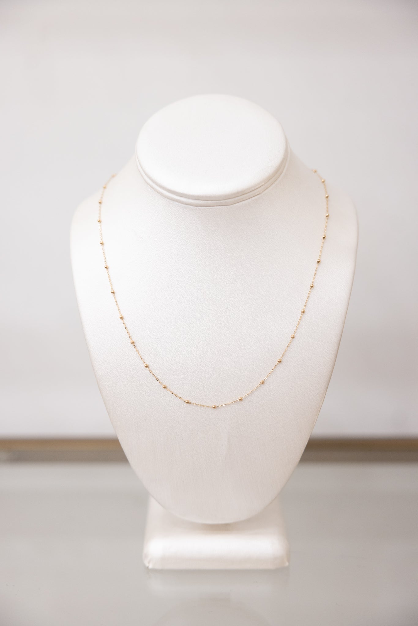 14KY Gold 2mm Bead Necklace