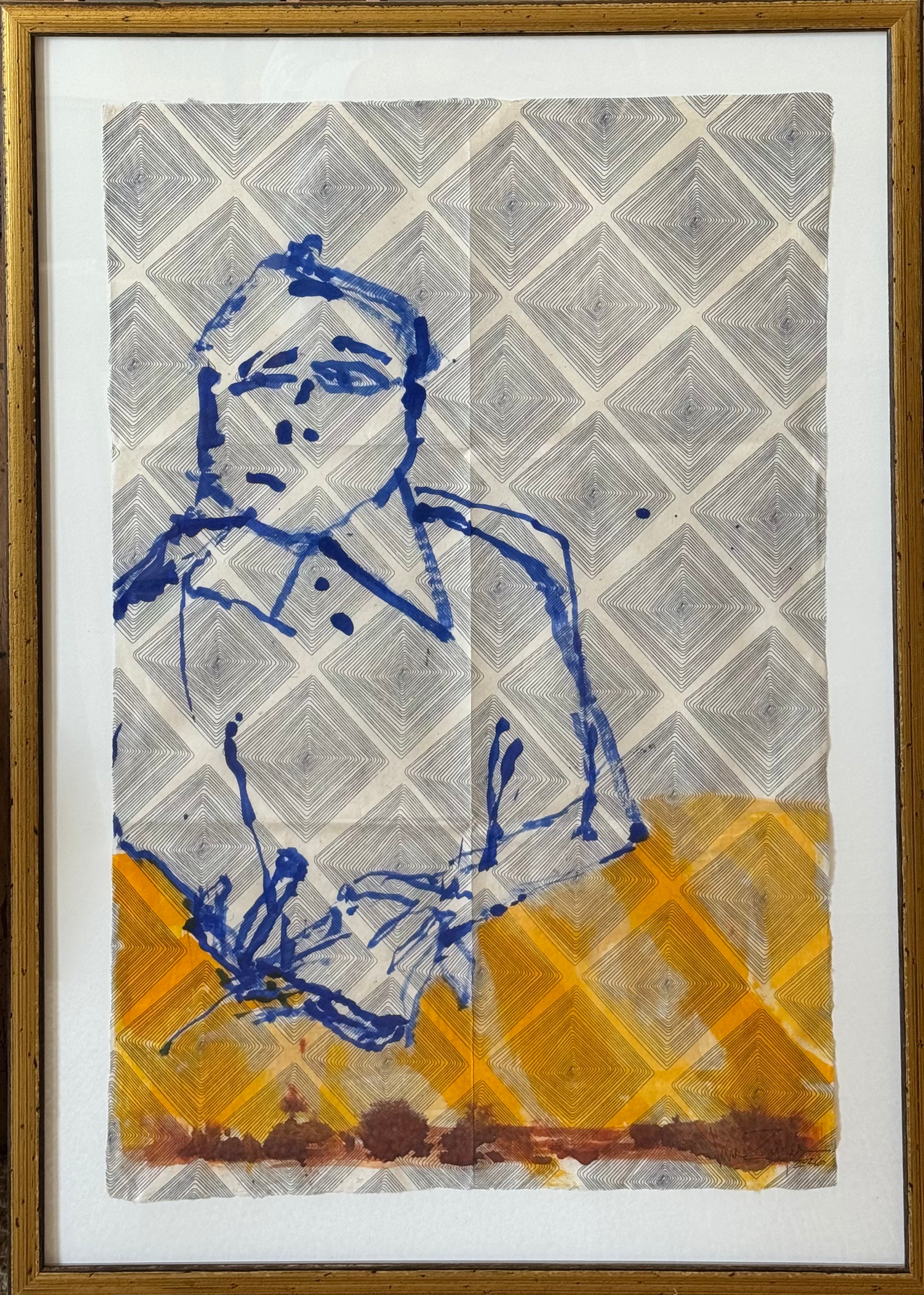Lisa Zager - Blue Man on Paper (35 x 28)