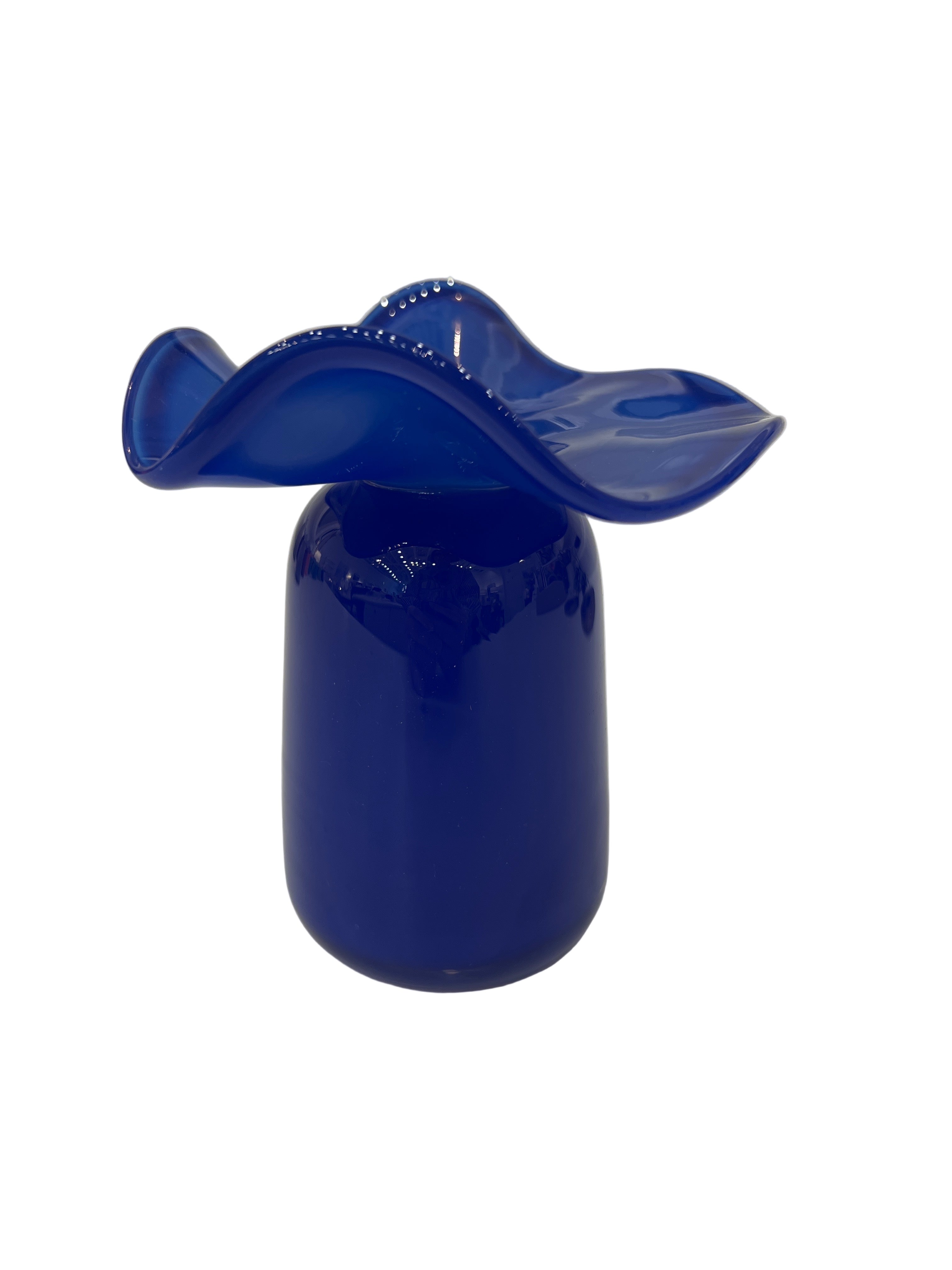 Lapis Blue Ruffle Bud Vase