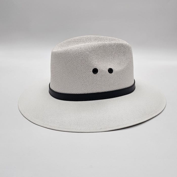 White Hat with Brown Band