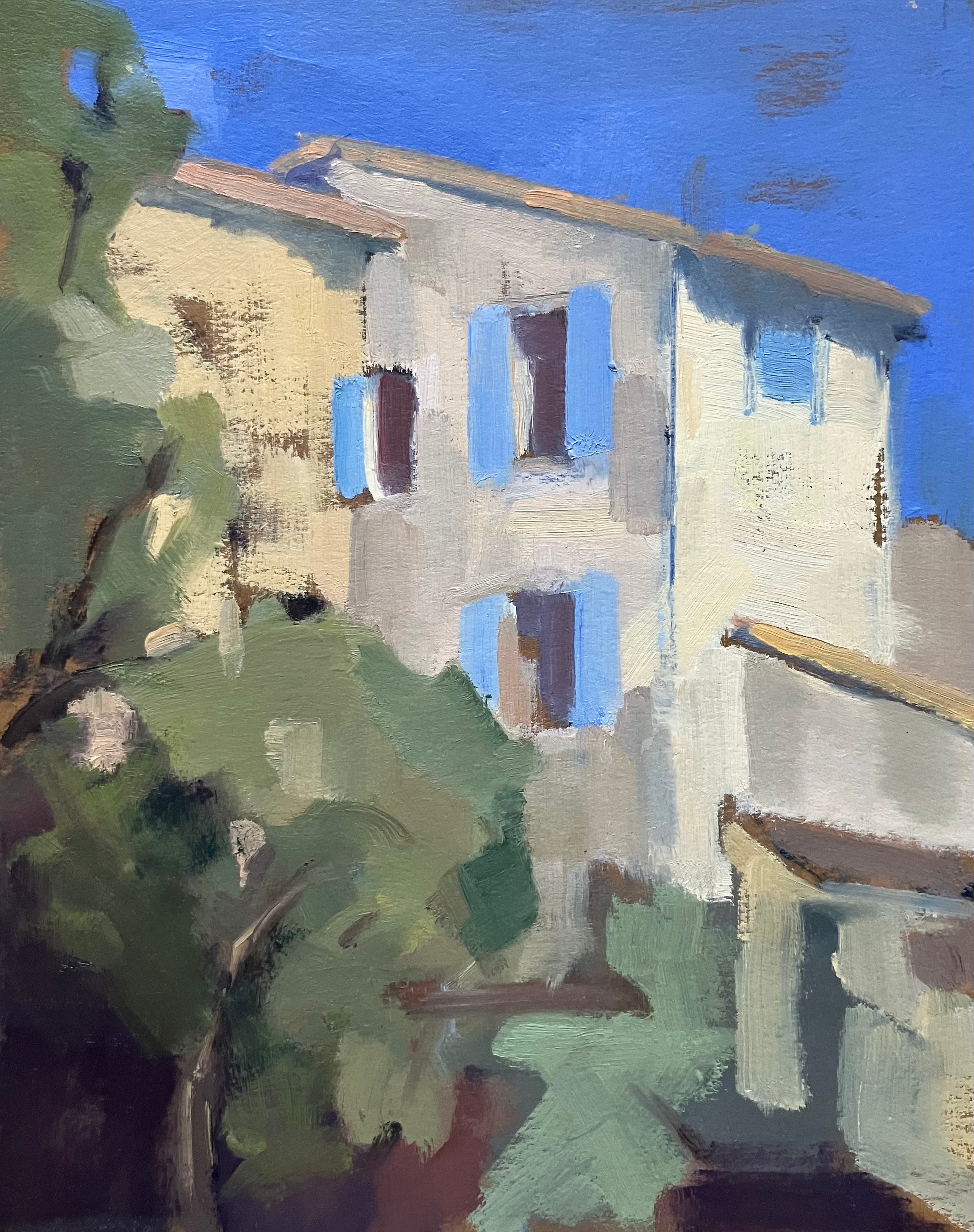 Lesley Powell - Blue Shutters (10 x 8)