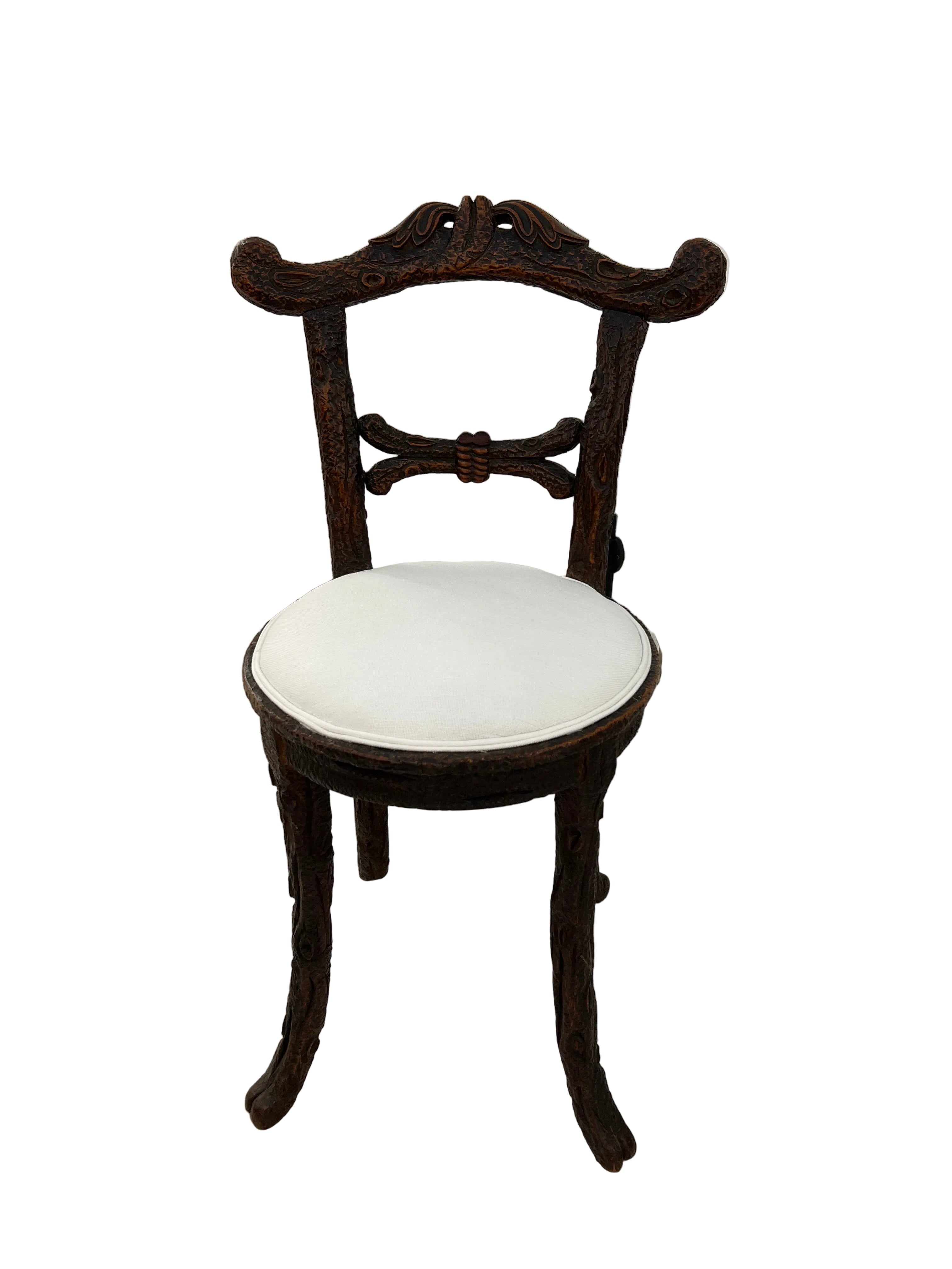 Carved Black Forest Chair