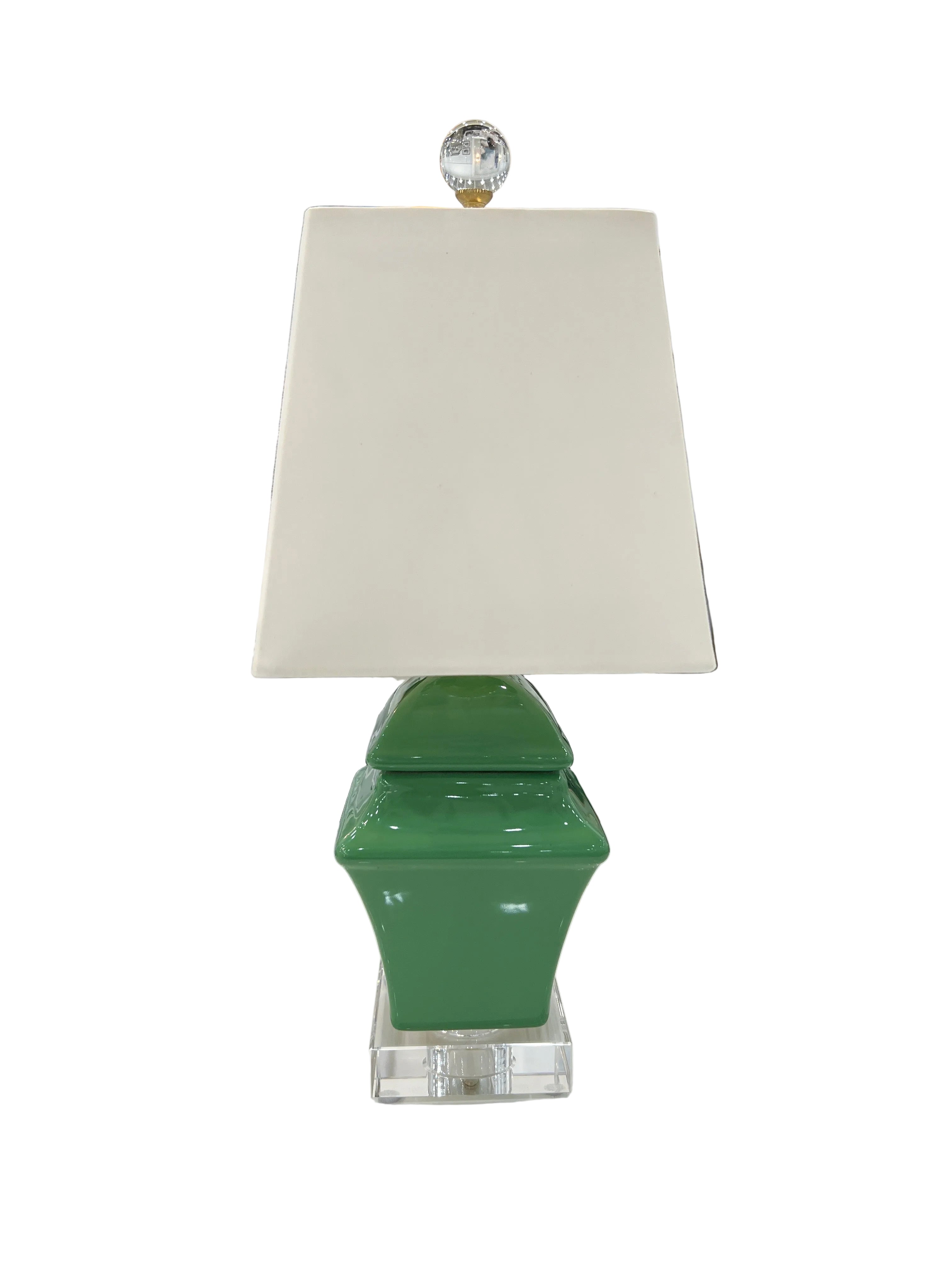Berry Green Square Jar Lamp