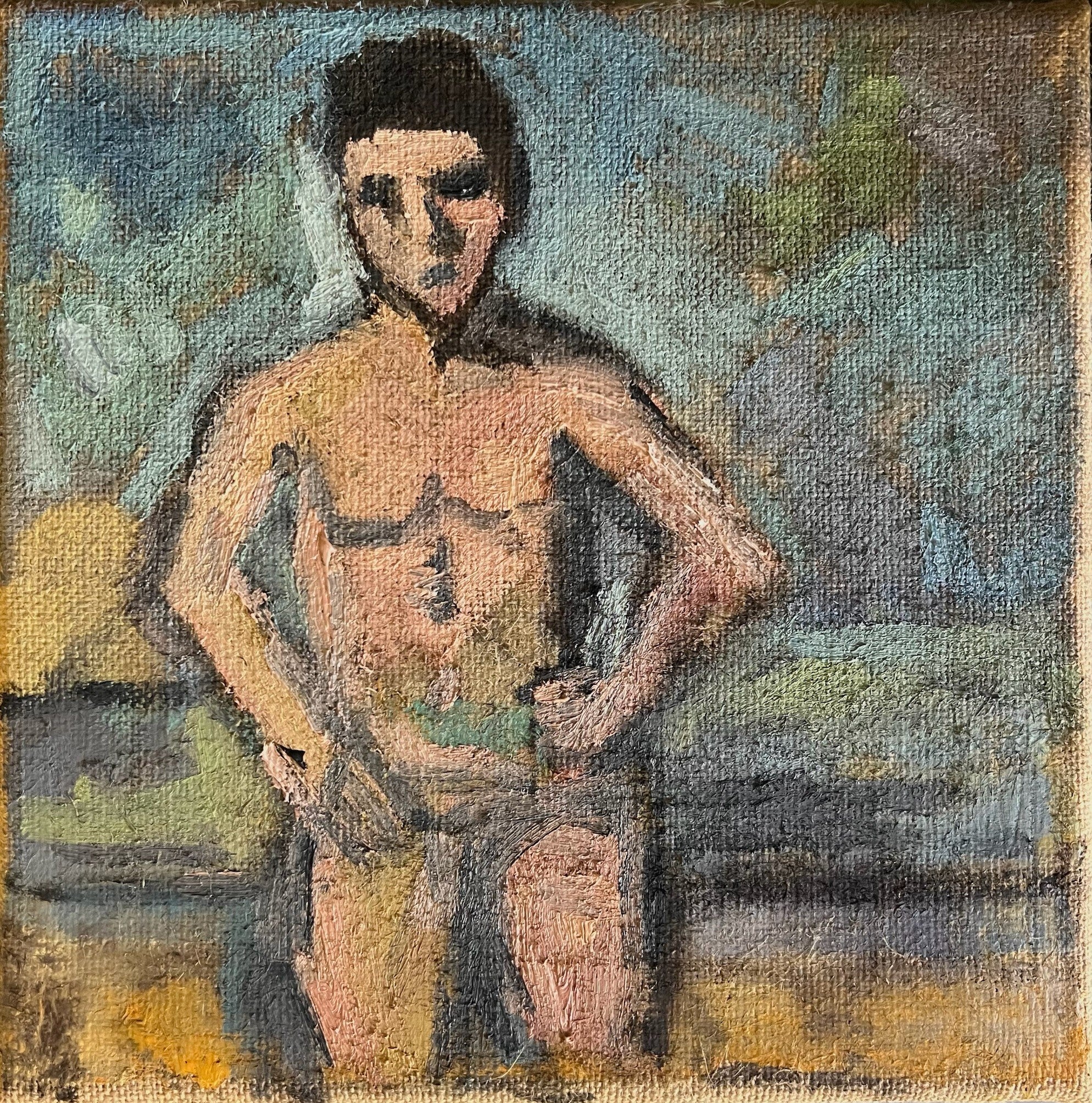 Anne Darby Parker - Transcription of Cezanne Bather II (10 x 10)