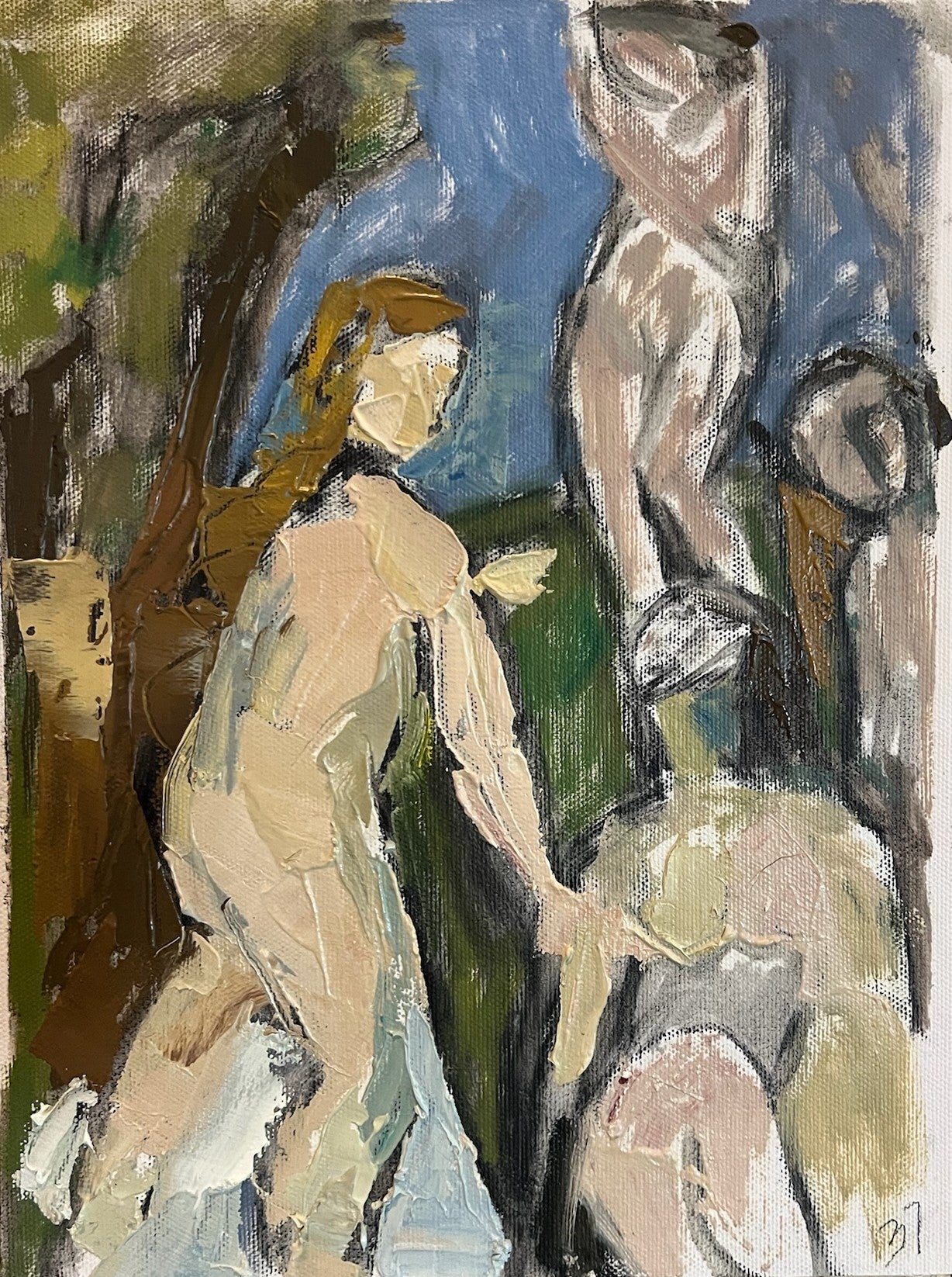 Anne Darby Parker - Transcription of Cezanne's Bathers (12 x 9)