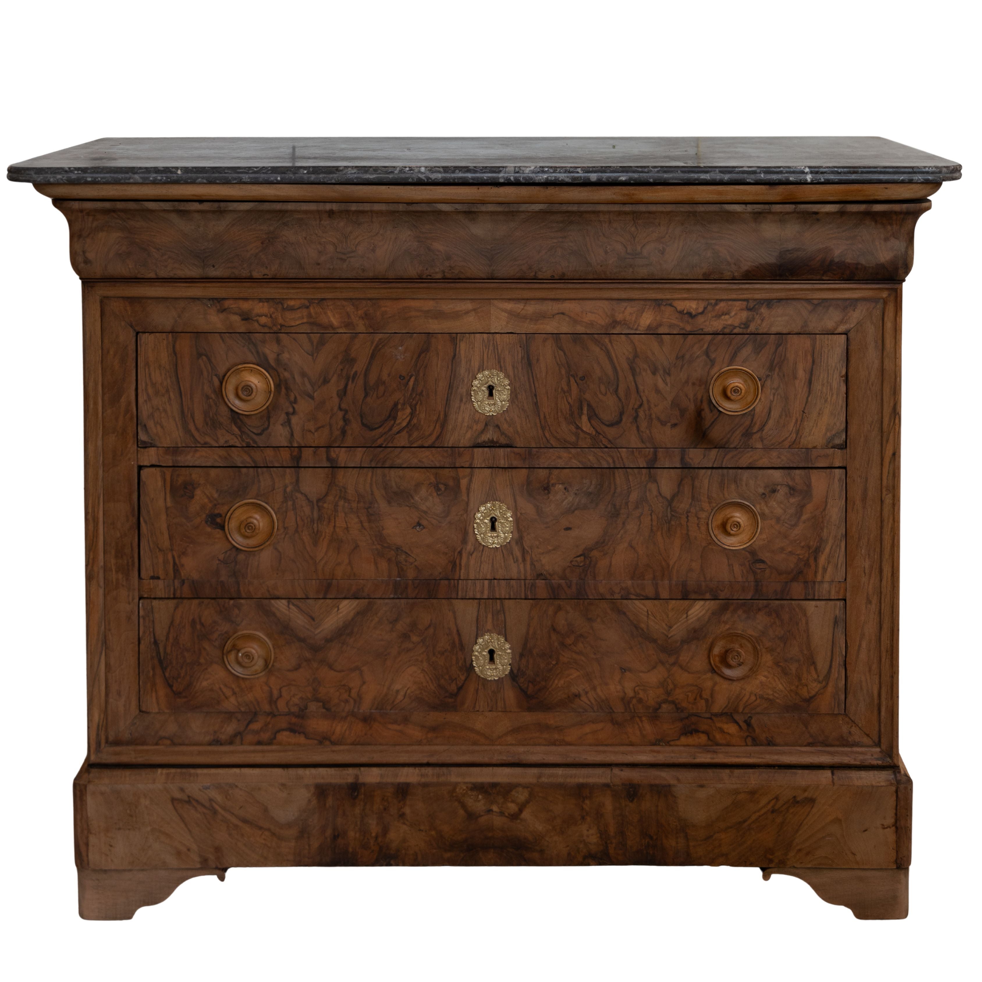 Stripped Louis Philippe Commode w/ Wood Pulls