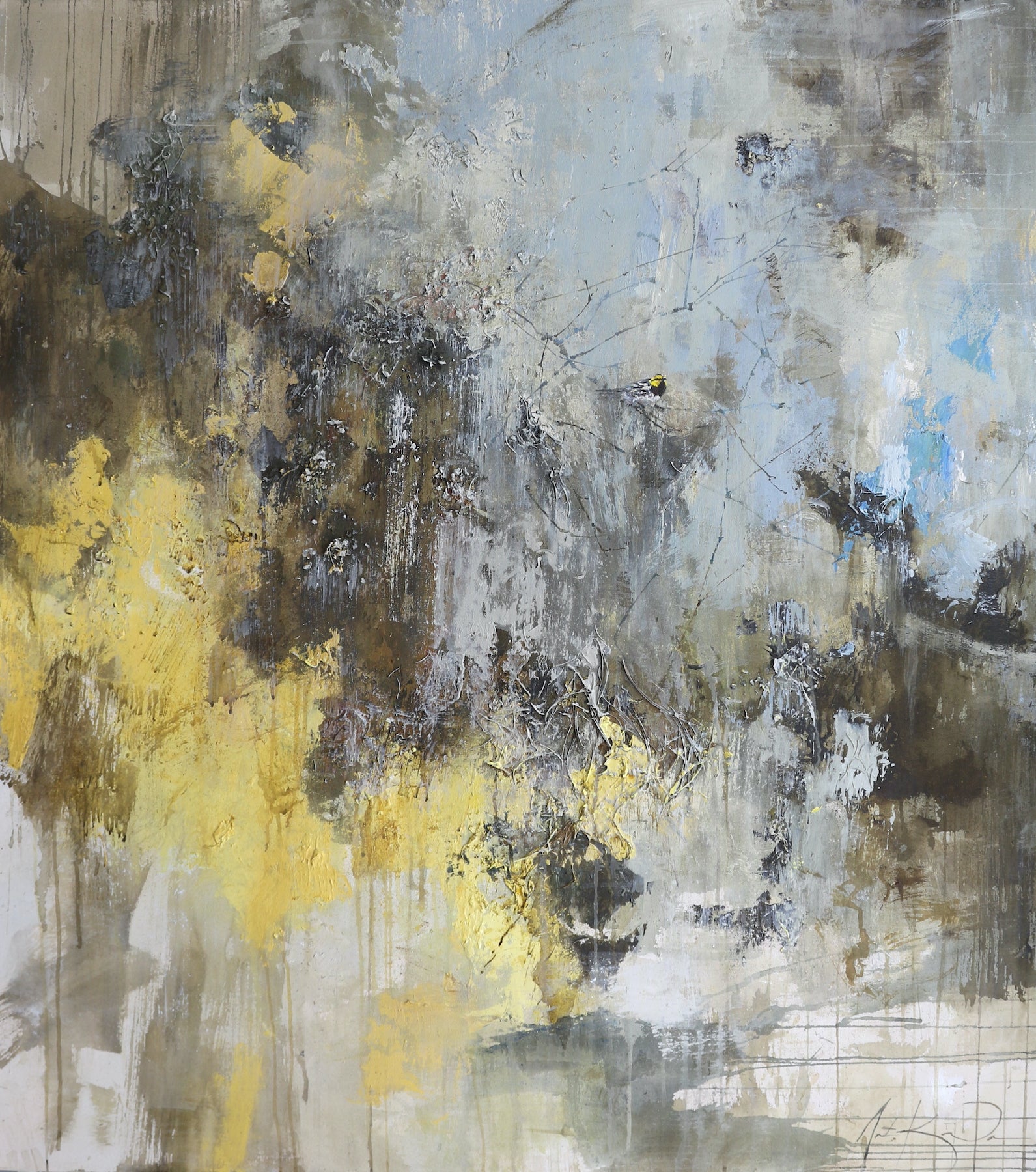 Justin Kellner - Don't Live it Down (Golden-cheeked Warbler) (52 x 46)